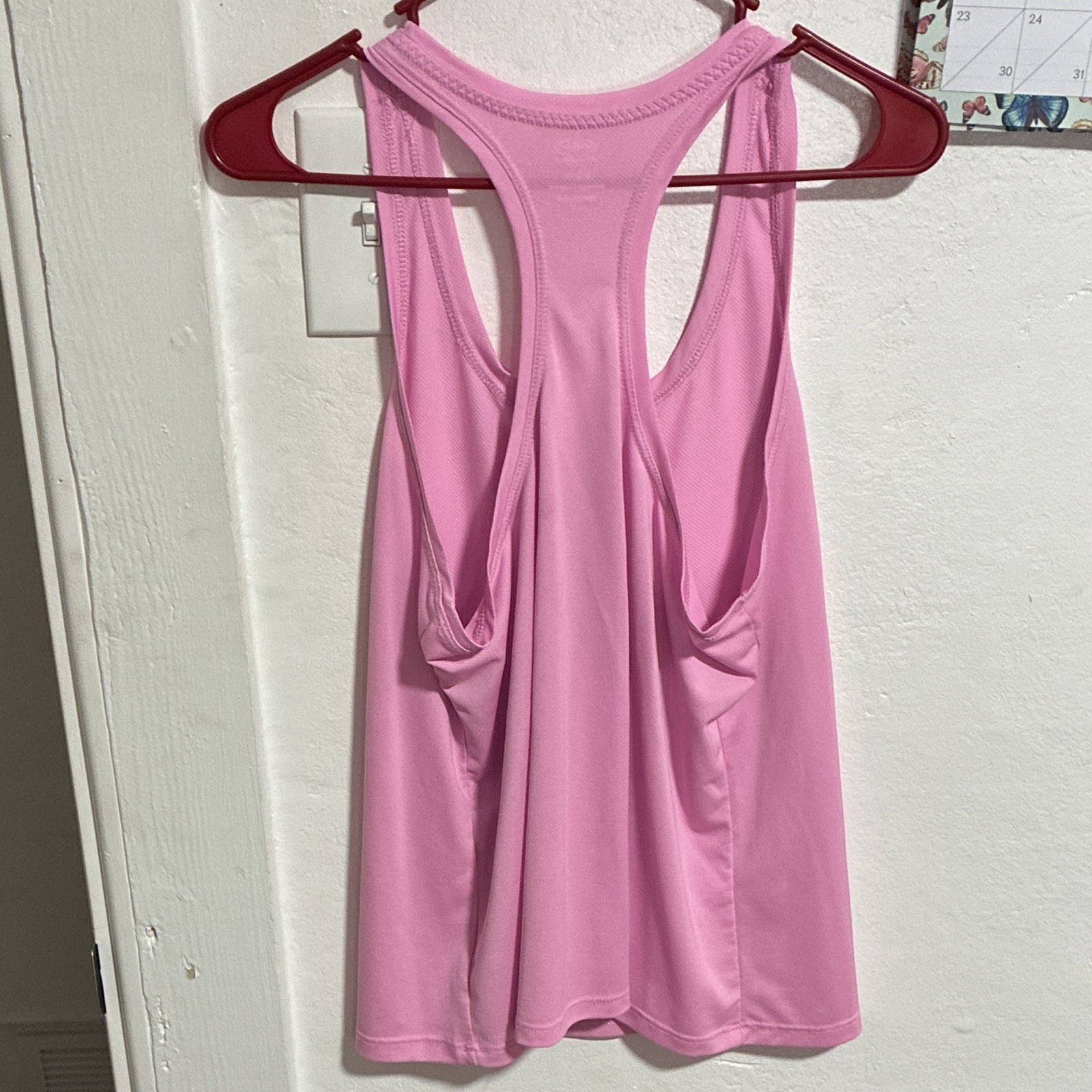 Athletic Works DriWorks Pink Racerback Tank Top Scoop Neck Moisture Wicking M