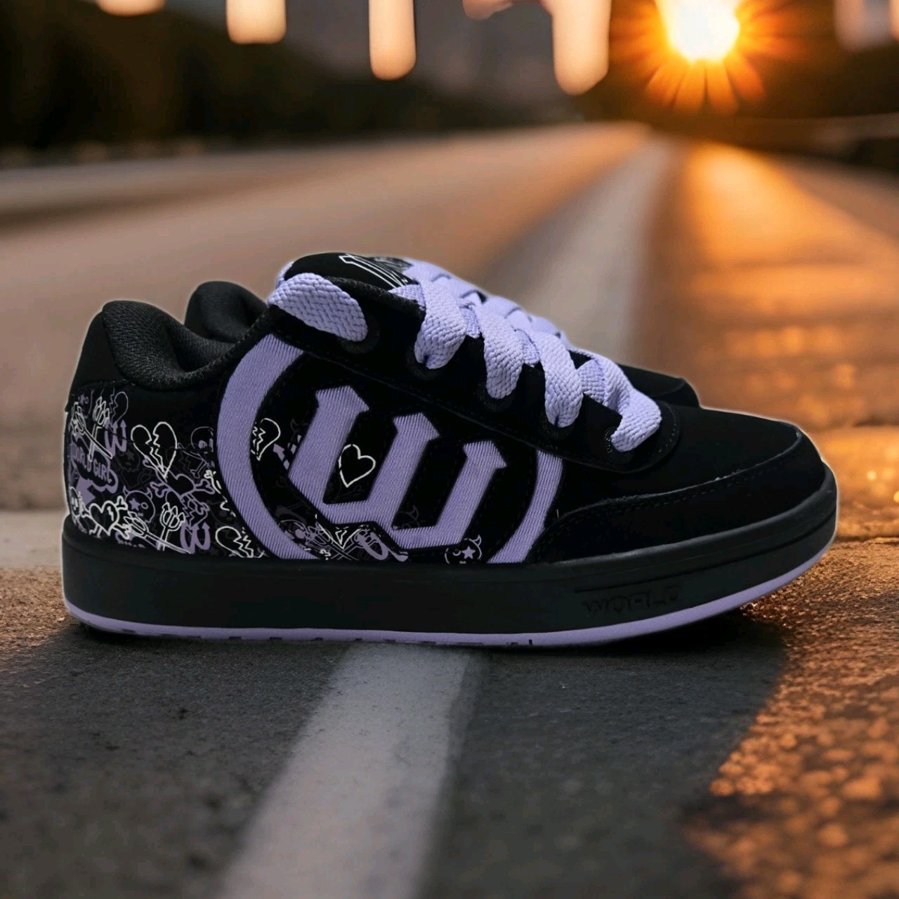 Women’s World Industries Sphere Skate Shoes – Black/Purple