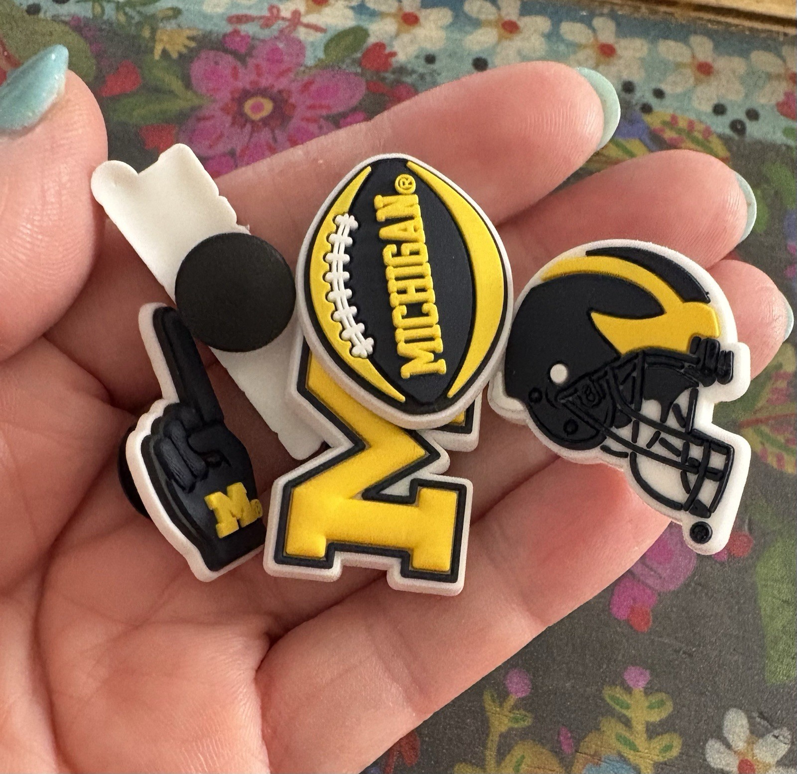 5 Piece MICHIGAN COLLEGE UNIVERSITY Shoe Charms Shoe Decorations NEW