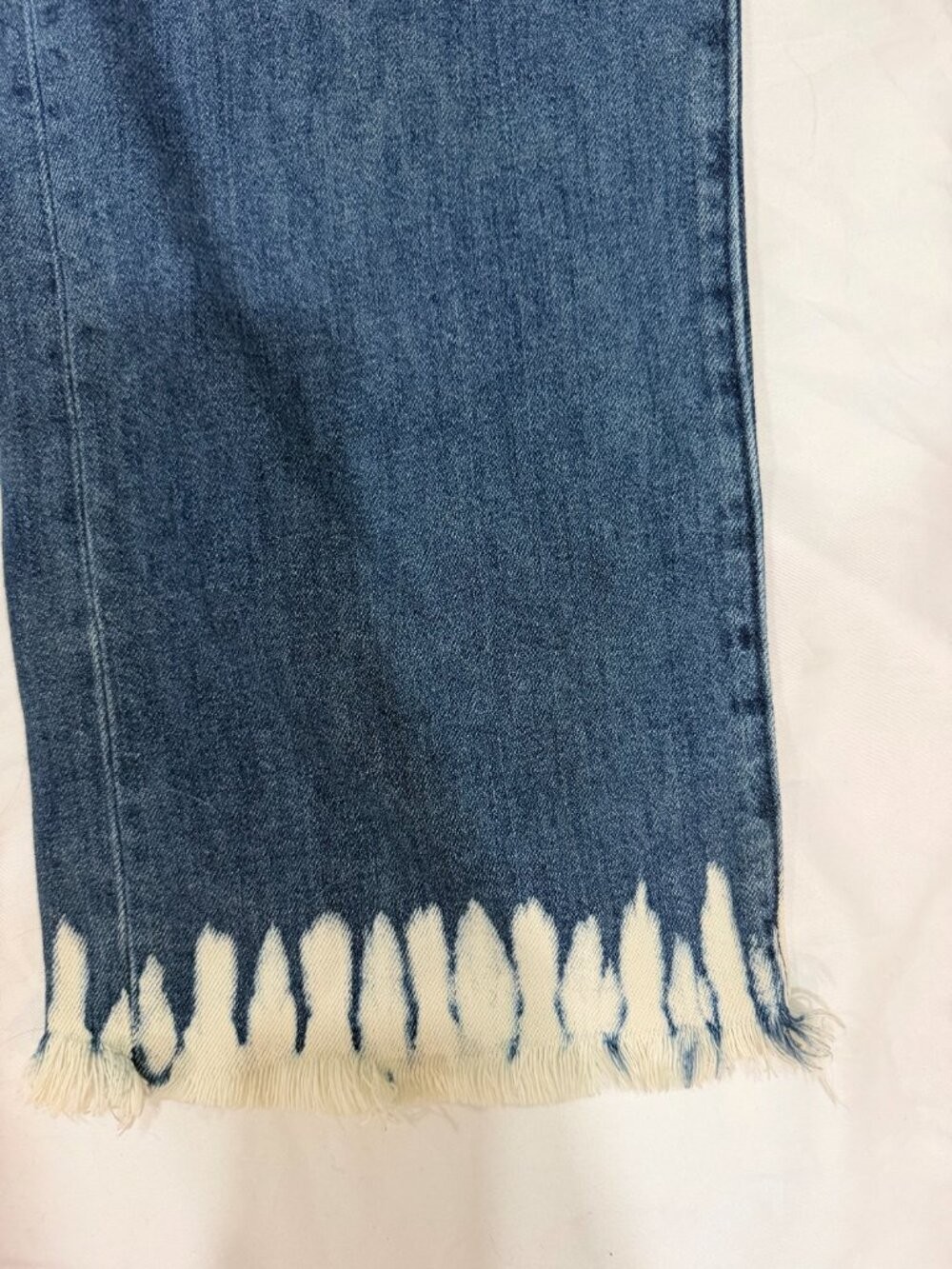 Gap 1969 Wide-Leg High Rise Distressed Bleached Hem Denim Jeans Size 25
