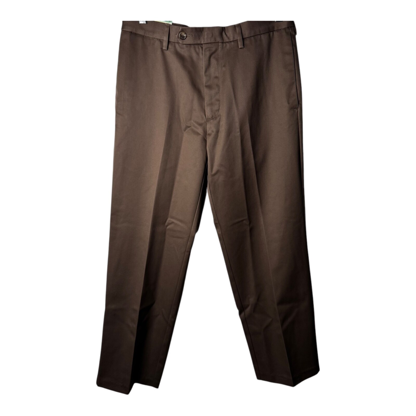 Haggar Maddox Trouser, Mocha, Size 34×29, Straight Fit, Invisible Flex Waistband