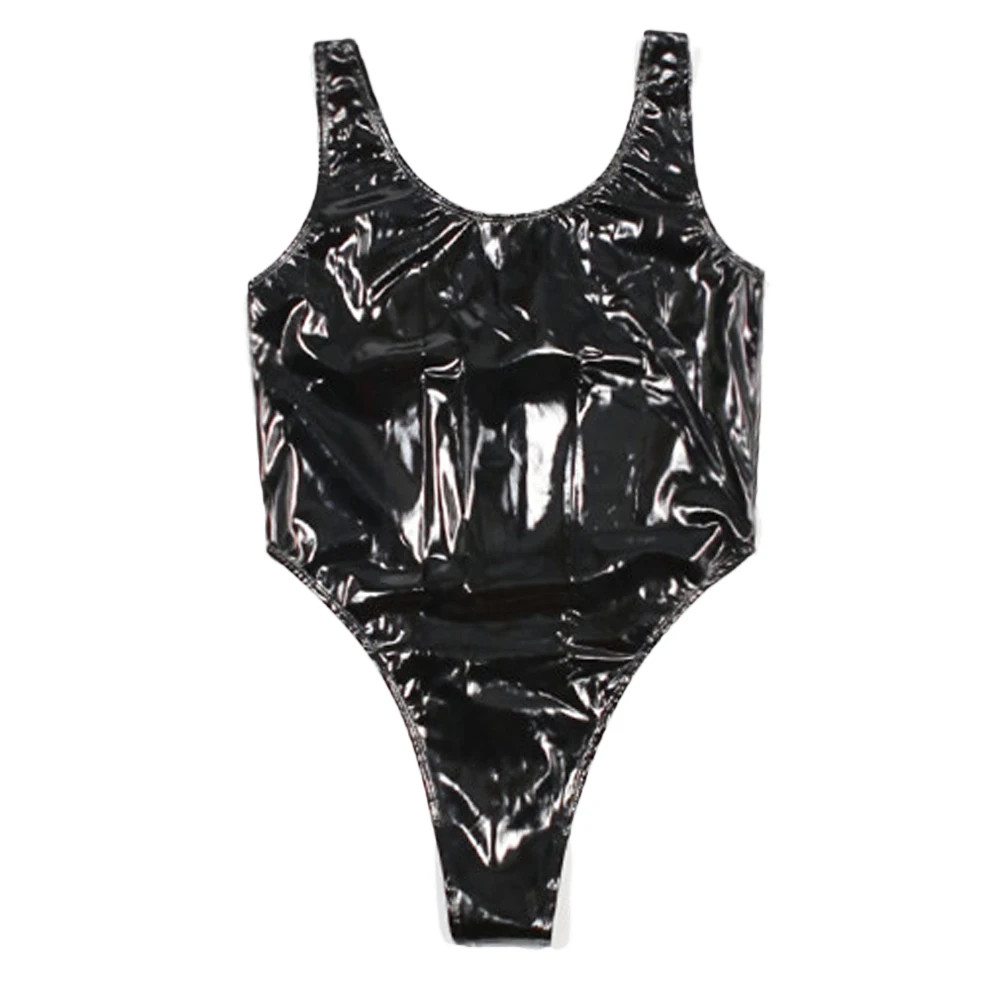 High Quality PVC Latex Shiny High Cut Bodysuit Leotard Catsuit Club Wear Plus