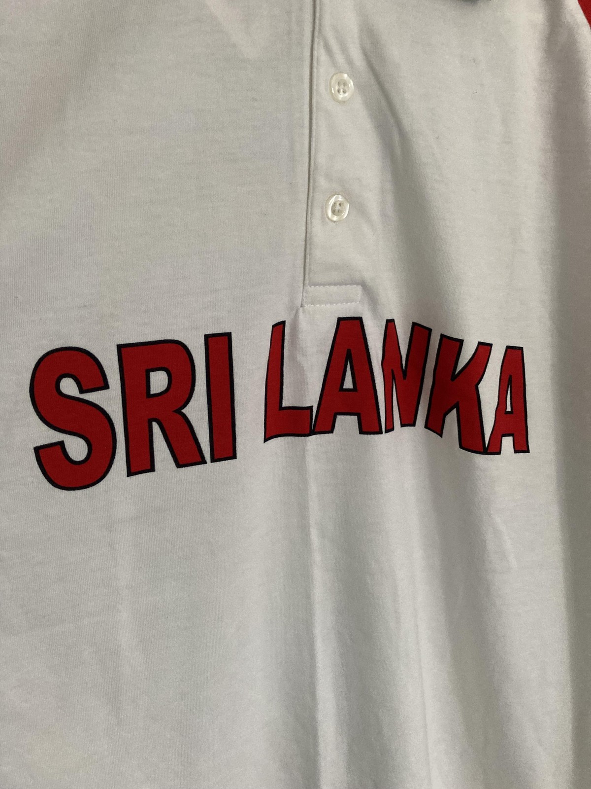 Sri Lanka Polo Shirt Men M Cricket Graphic Souvenir Travel The Line Up NWT