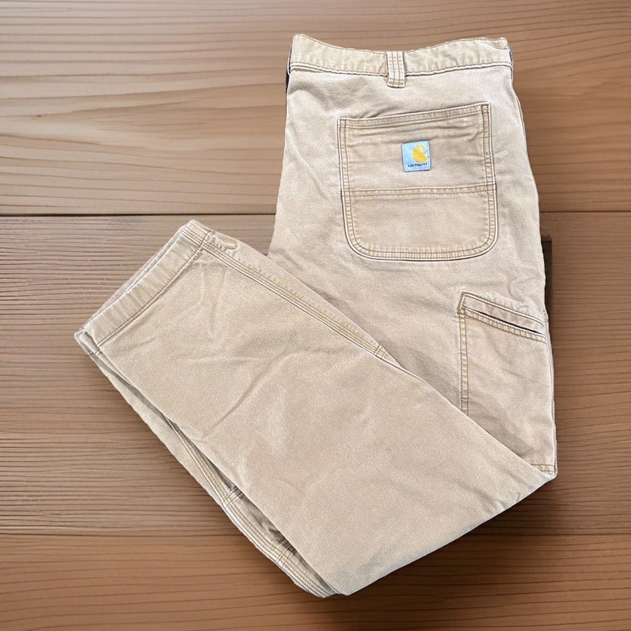 Carhartt Pants Mens 42×30 Relaxed Fit Double Knee Utility 102802 Light Brown