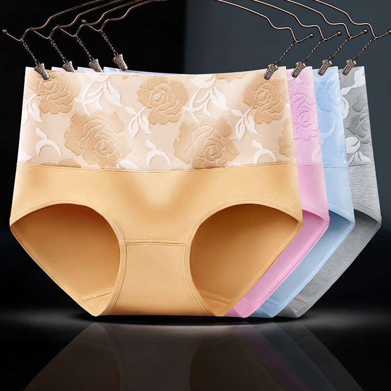 3 Pack Ladies Cotton Tummy Control Panties Leak Proof Underwear Women High Waist