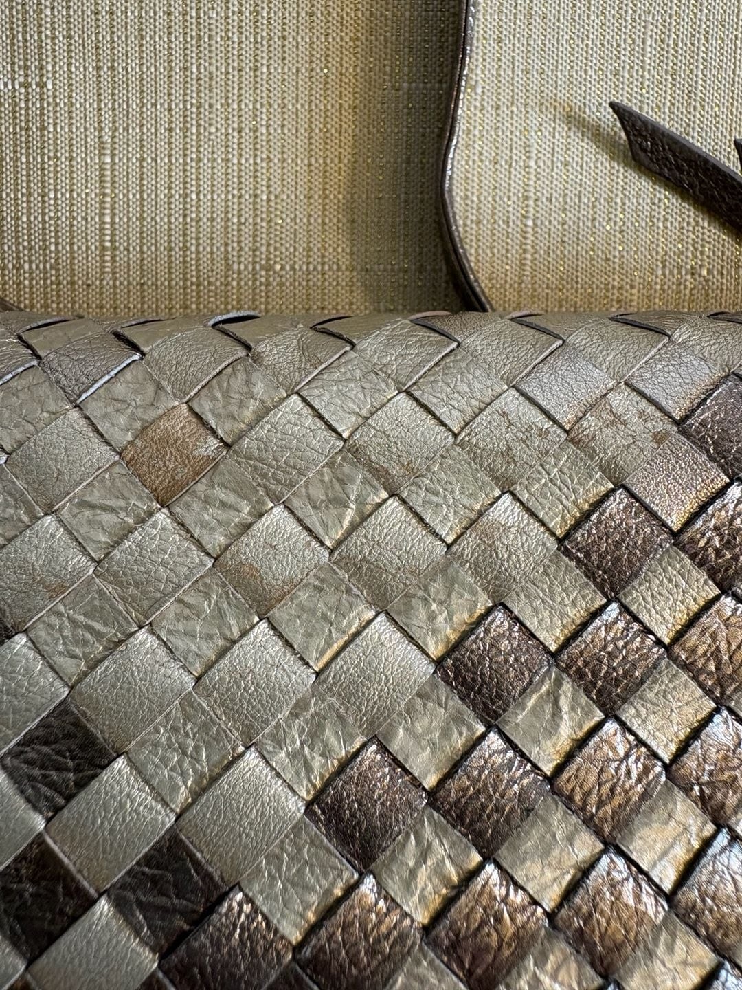 Elliott Lucca Metallic Woven Leather Foldover Crossbody Bag
