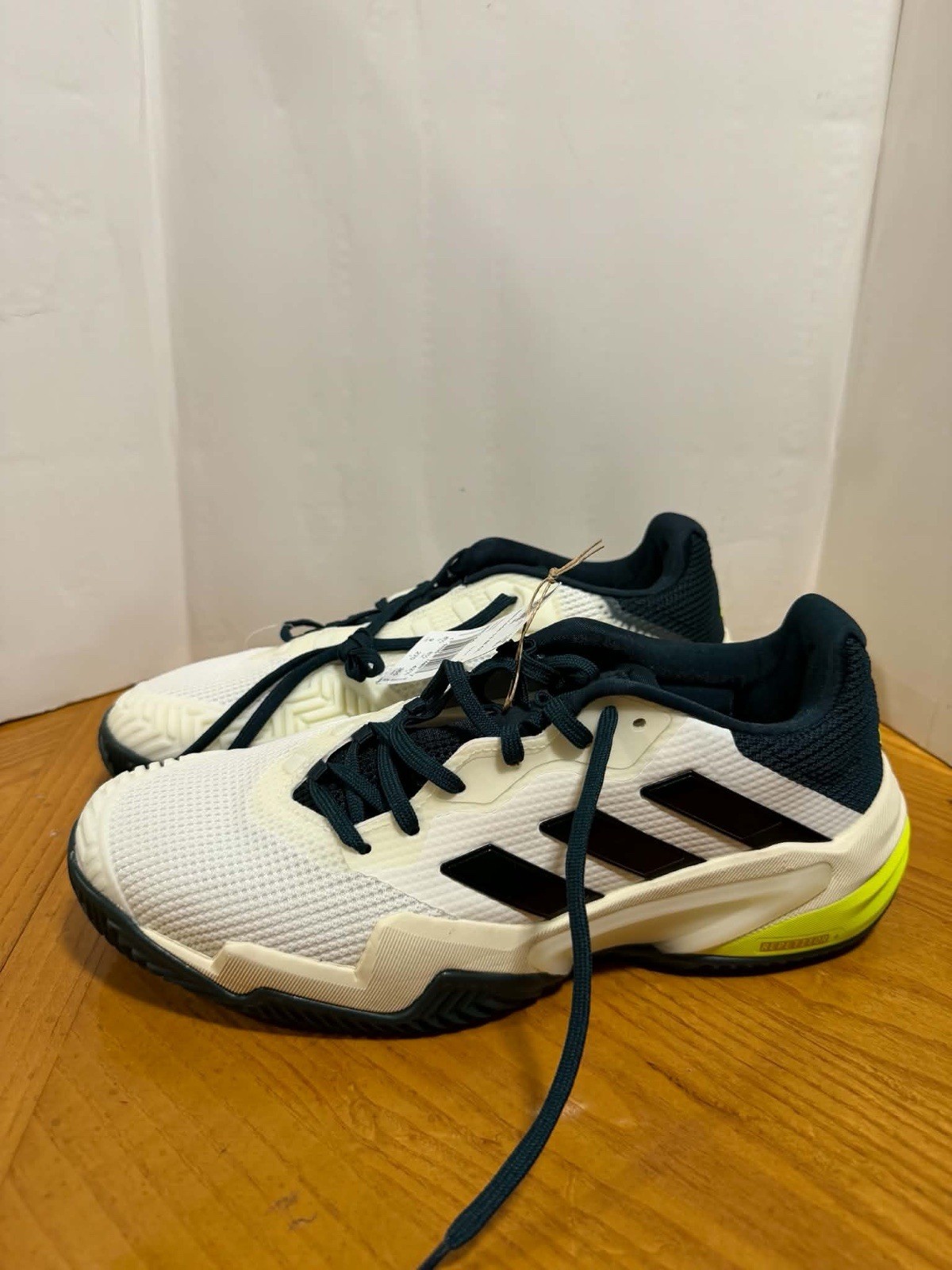 US Men’s Sz 9- Adidas Barricade 13 Clay Court Tennis “White Black Ivy” JH5144