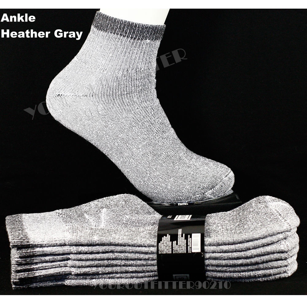 Men Women Sport Heavy Cotton Socks Lot Low Quarter Ankle Crew 9-11, 10-13, 13-15