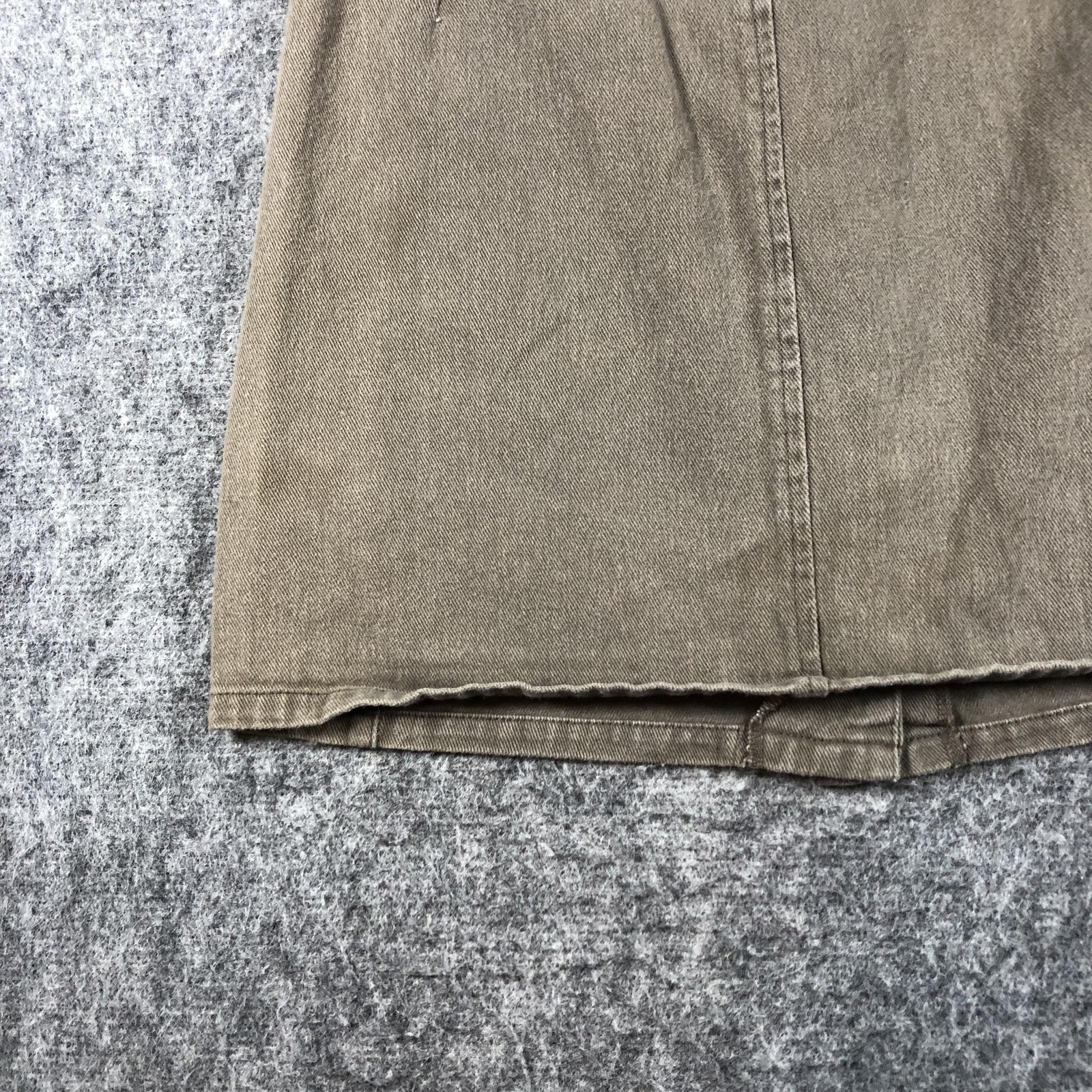 Chloe & Katie A Line Mini Skirt Womens XL Brown Button Front Twill Cotton