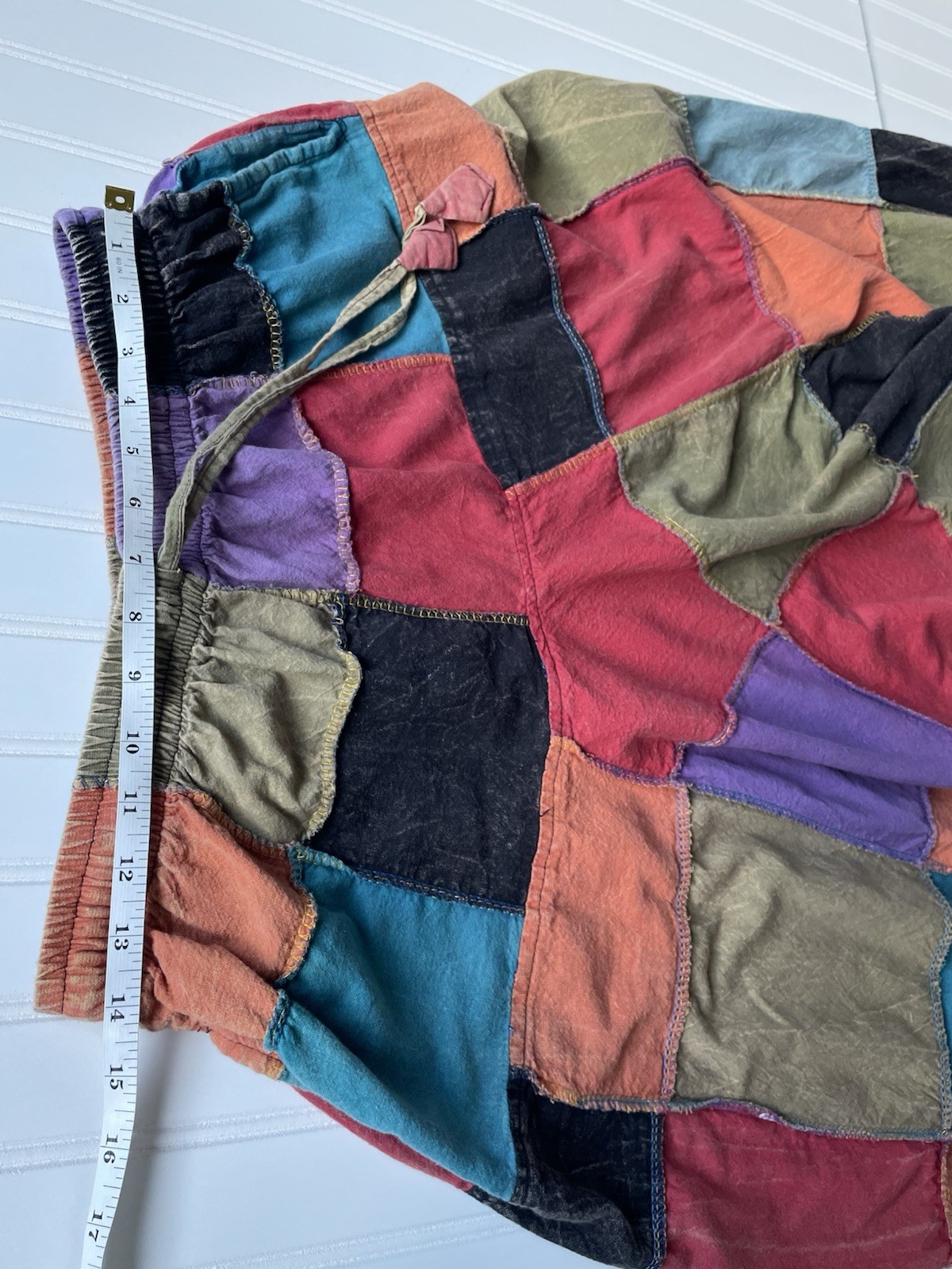 Henna Shoppe Patchwork Harem Balloon Pants Sz S Unisex Drop Crotch Genie Sirwal