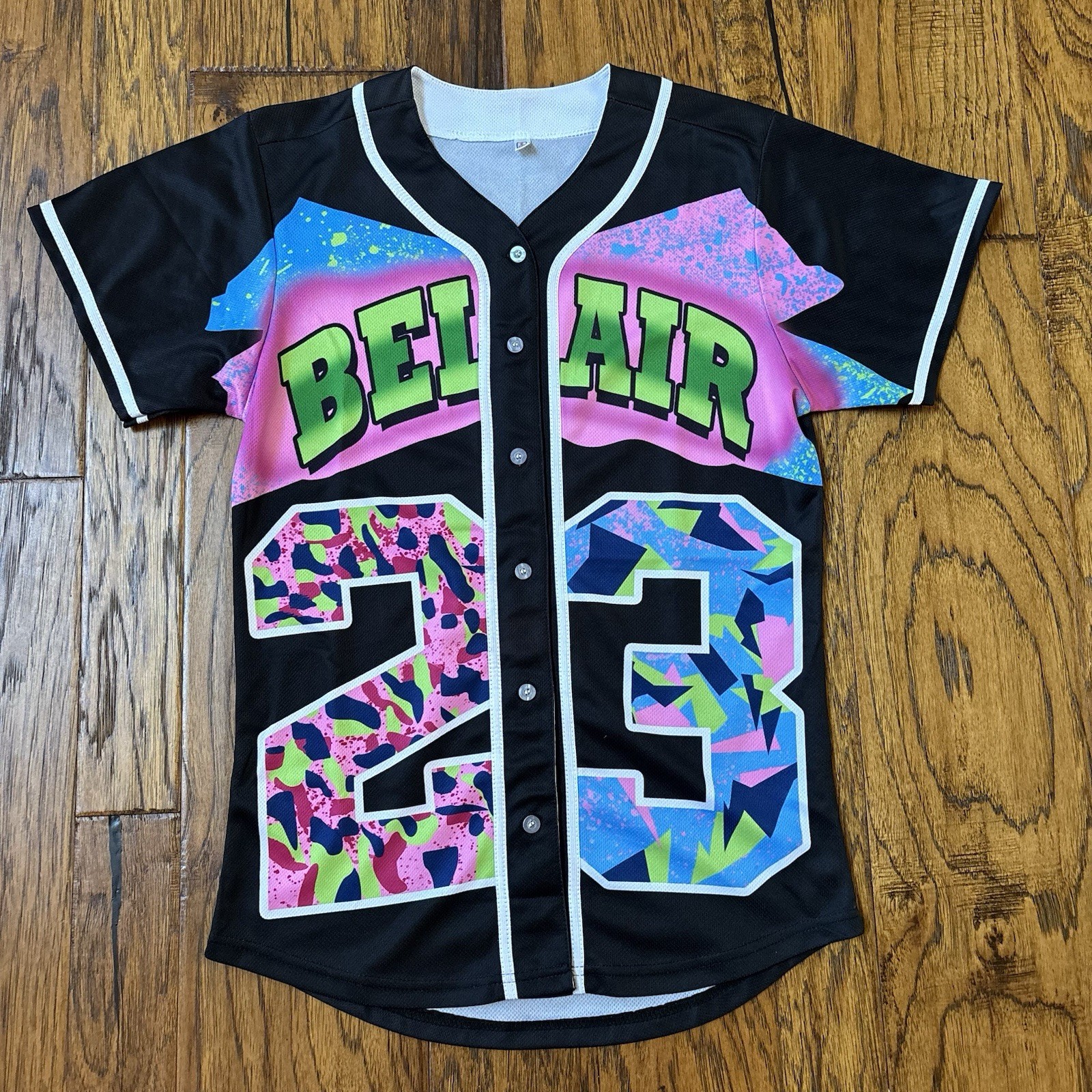Fresh Prince Of Bel Air Sz S 90s Hip Hop Baseball Jersey 23 Colorful Costume
