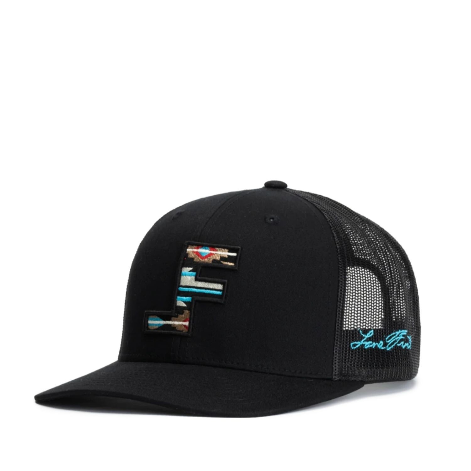 Lane Frost Aztec 3D Logo Adjustable Snap Back Baseball Cap, Black Hat