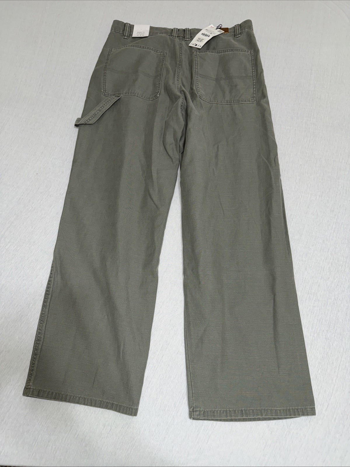 Grey Straight Fit Zara Baggy Carpenter Loop Jeans Size 34×30 New With tags