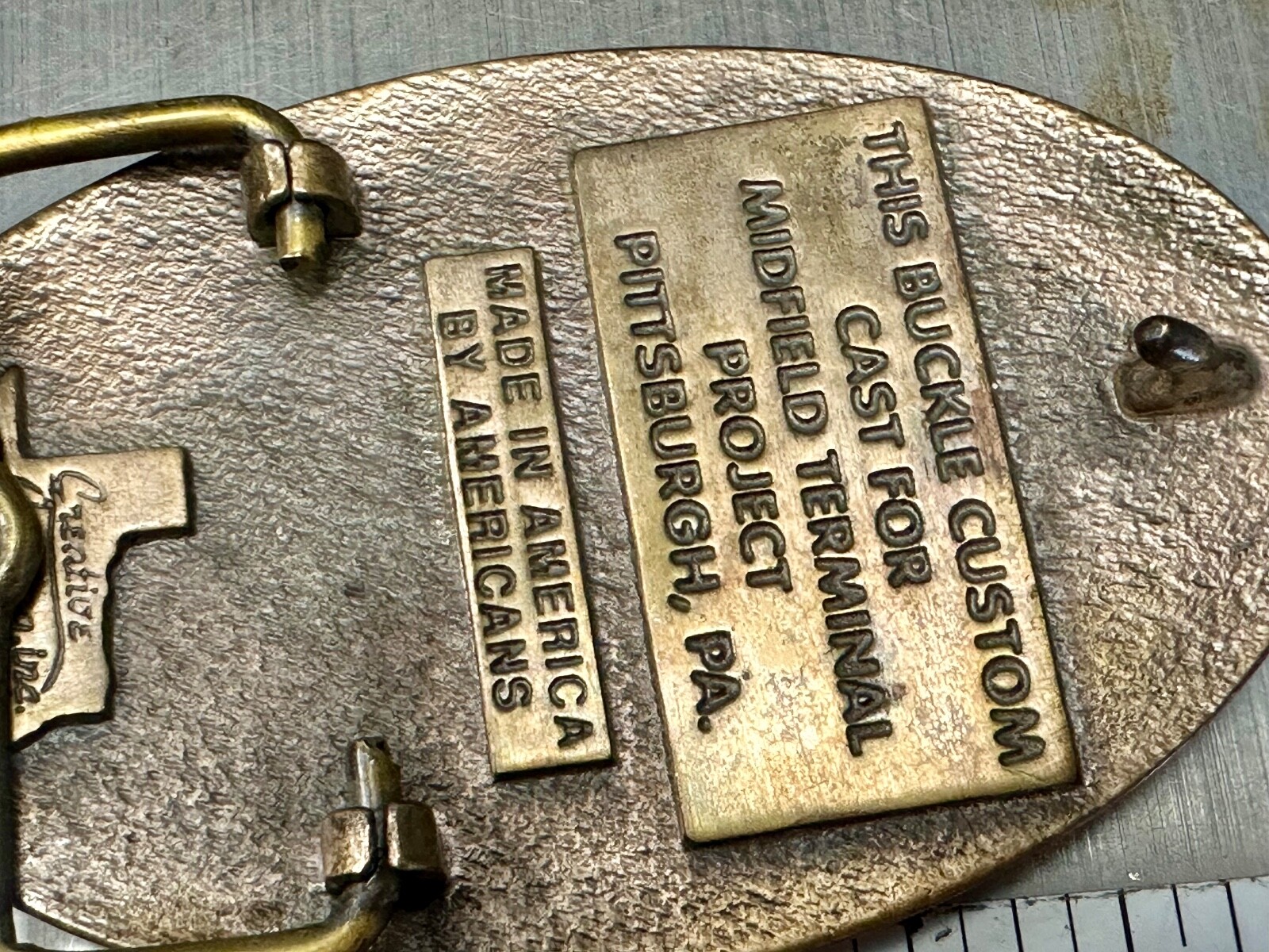 Midfield Terminal Project Pittsburgh PA Commissioners Safety Award belt buckle