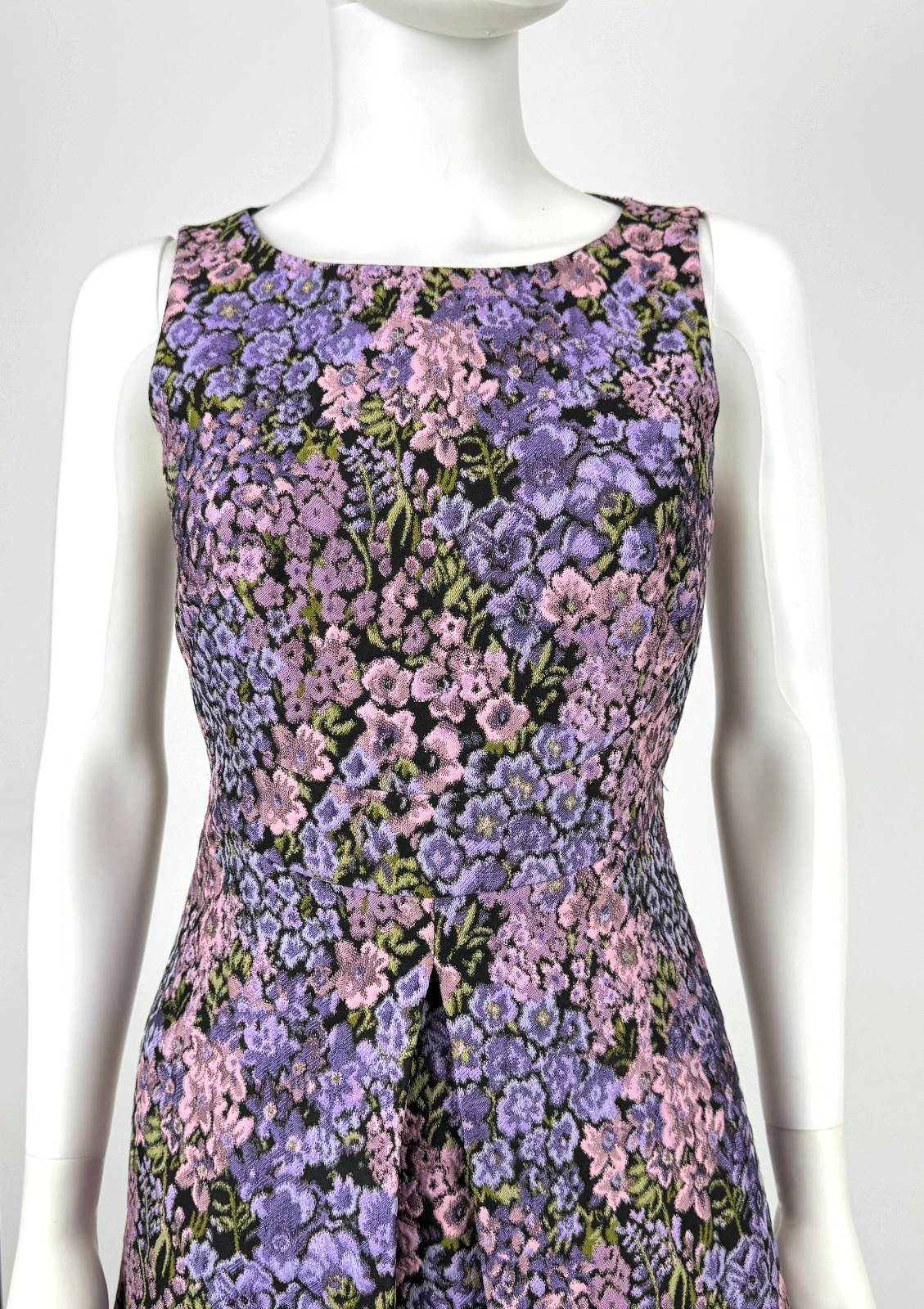 $1.7K Michael Kors Collection Jacquard Lilac Floral Dress 4 US 40 S Lined Runway