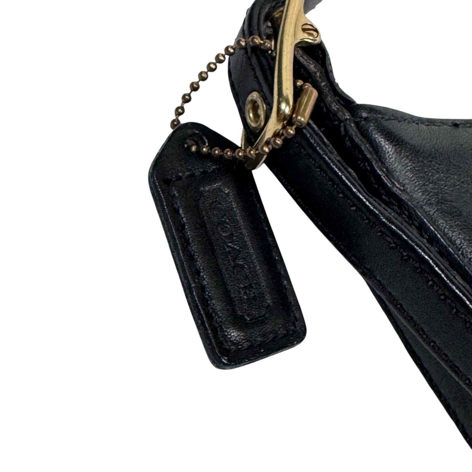 COACH Ergo Hobo 9214 Accessory Pouch Black Leather Shoulder Bag USA Vintage