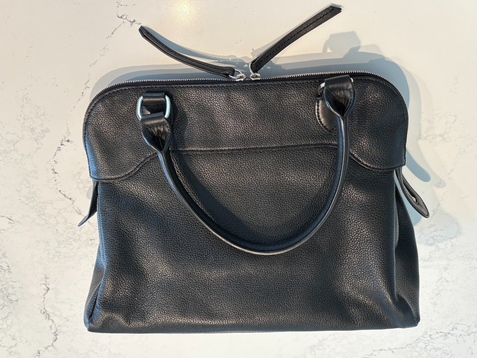 Longchamp Black Leather Handbag NWOT