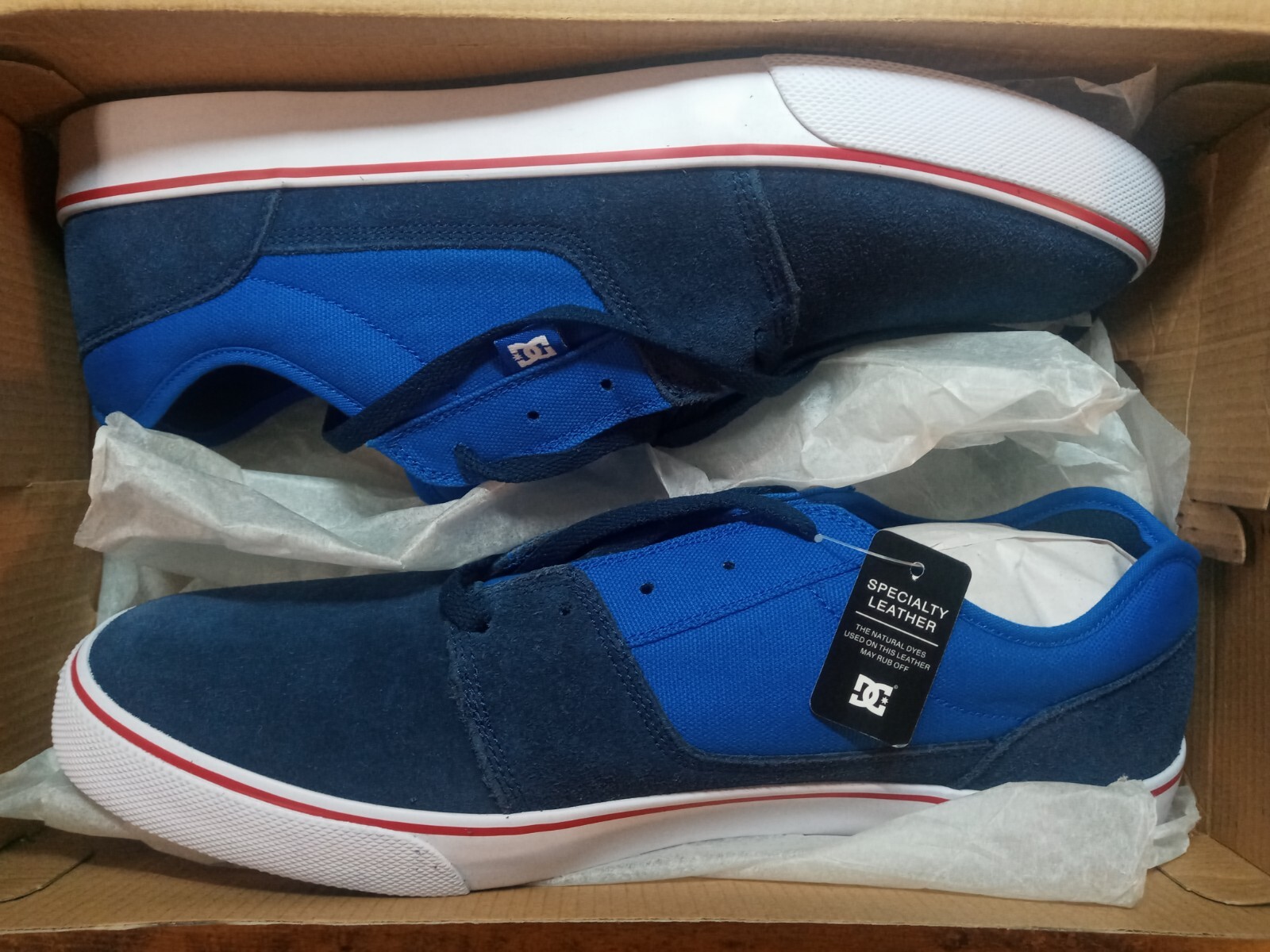 DC Skateboard Shoes – Tonik Royal Blue, Leather & Cloth Top, Mens Size 12.5