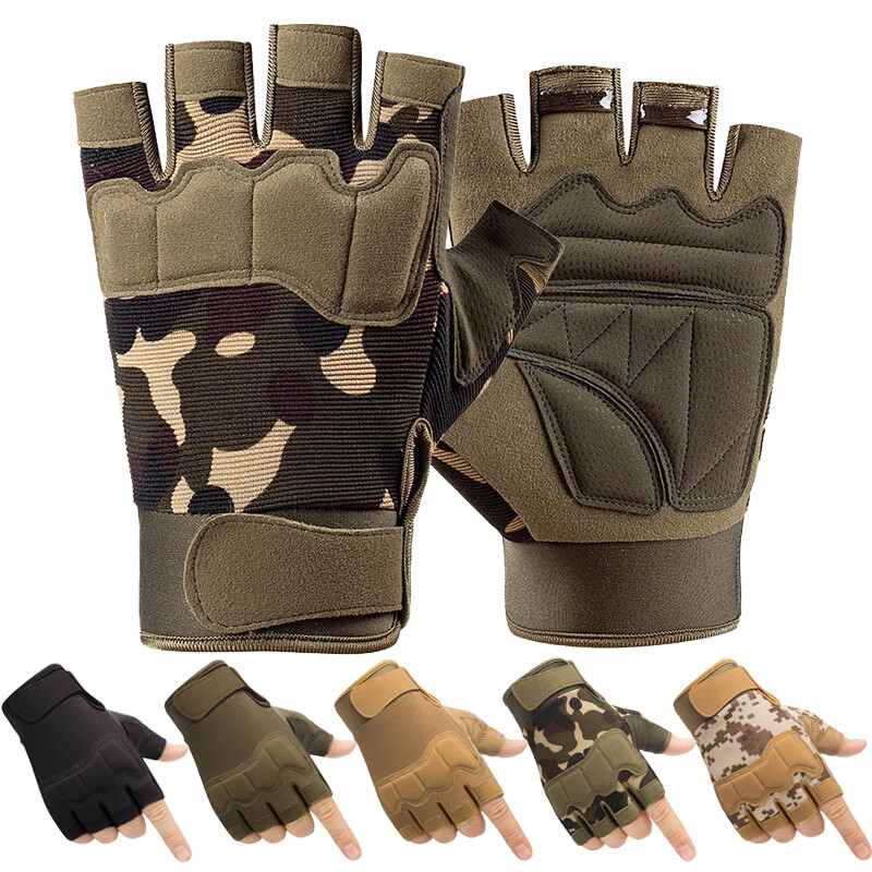 Tactical Half Finger Gloves Motorcycle Cycling Hiking Driving Working Fingerless