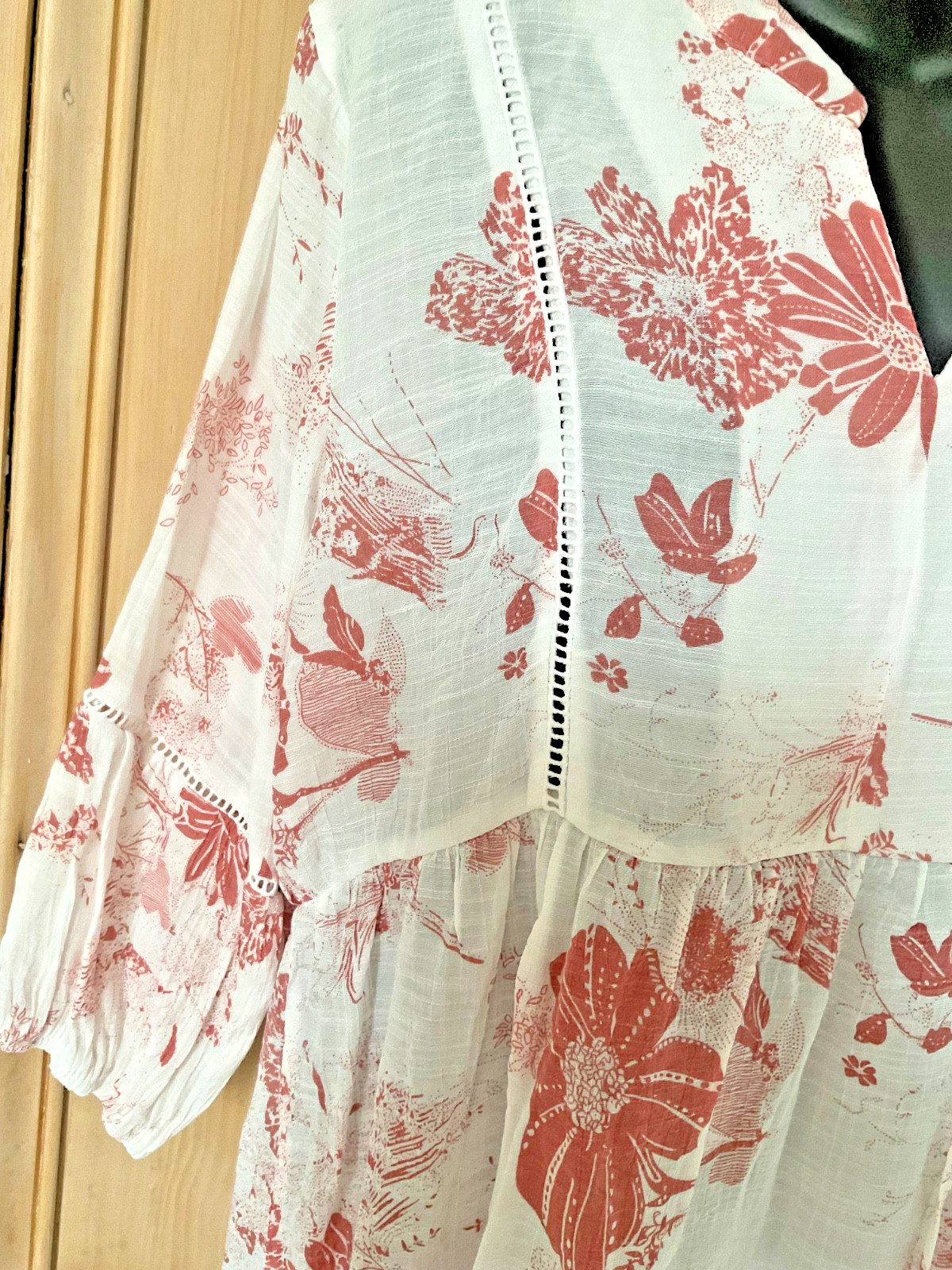 New with tags size 16 Tunic top IZABEL LONDON Salmon Pink &White 3/4 sleeve