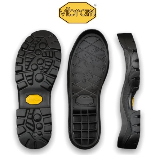 Vibram 1375 BIFIDA Black Cup Sole Made In Italy (1 Pair) Size 46