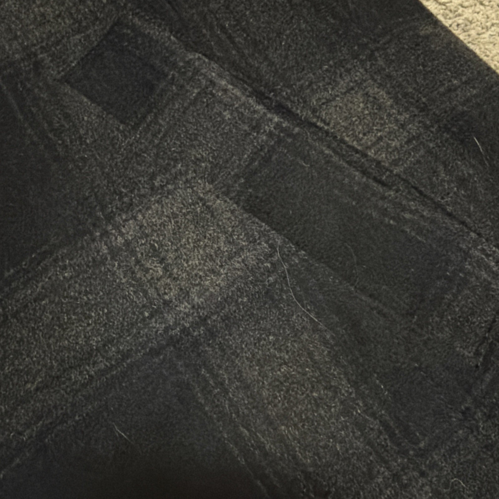 Vintage UTEX Wool Blend Shadow Plaid Jacket Shacket Quilted Black Gray 2XL
