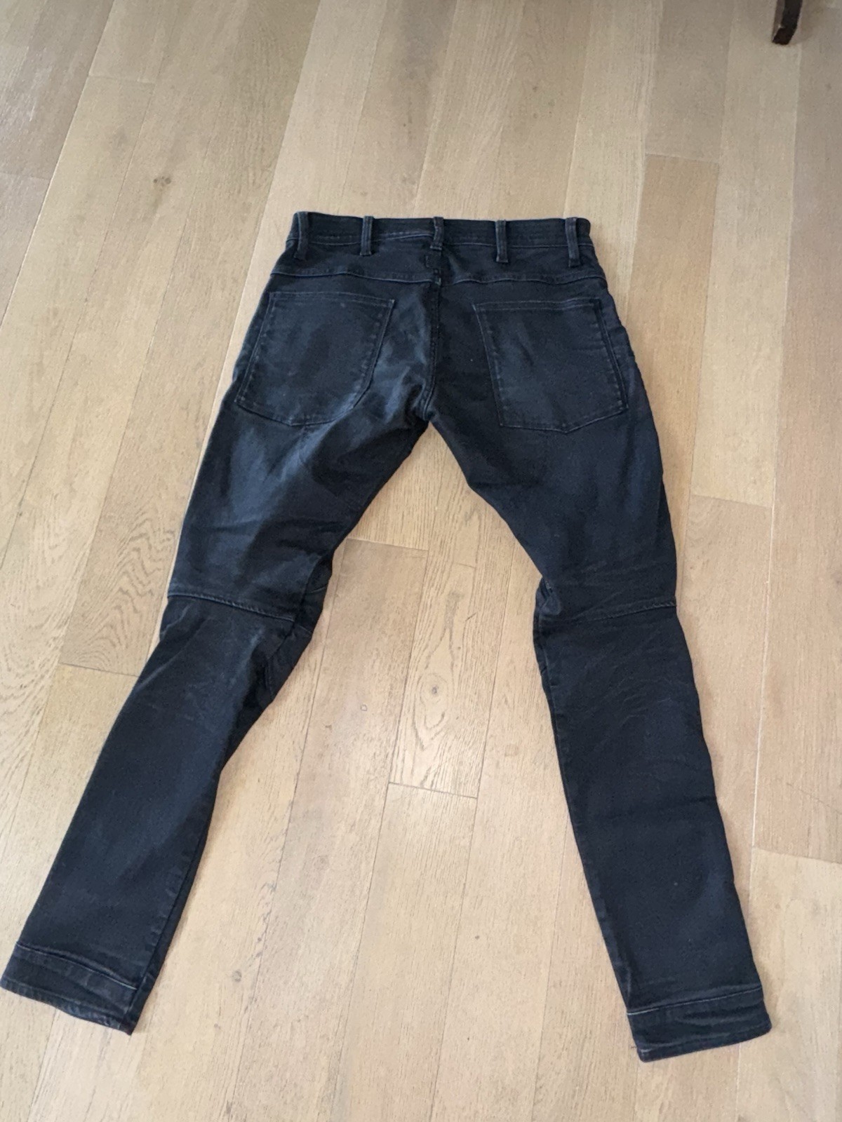 G-Star RAW Men’s Black Dark Wash Super Slim Skinny 3D Zip Knee Denim Jeans