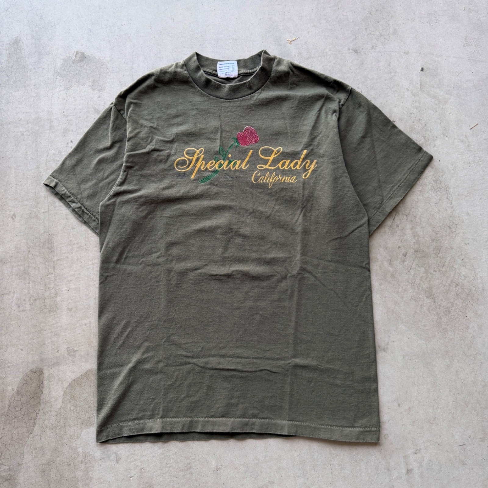 Tee Jays Special Lady California T-Shirt Mens L Green Good Vintage 90s USA Made