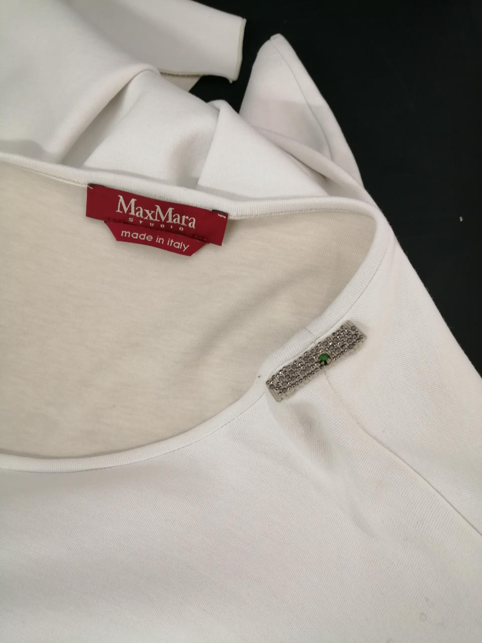 Max mara Long Sleeve Cut & Sew Top White 28in Bust 17in Sleeve