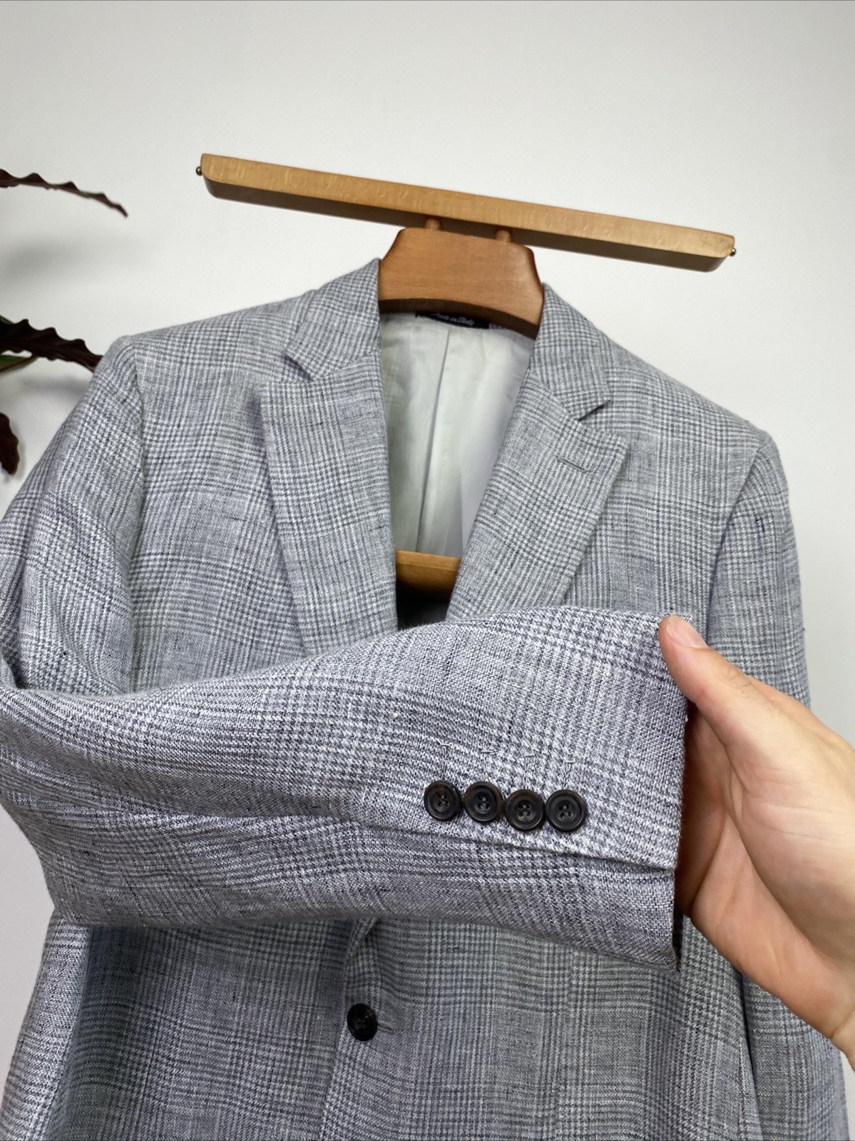 Richard James Savile Row 42R BESPOKE 2023 POW Glen Check Handmade Linen Jacket