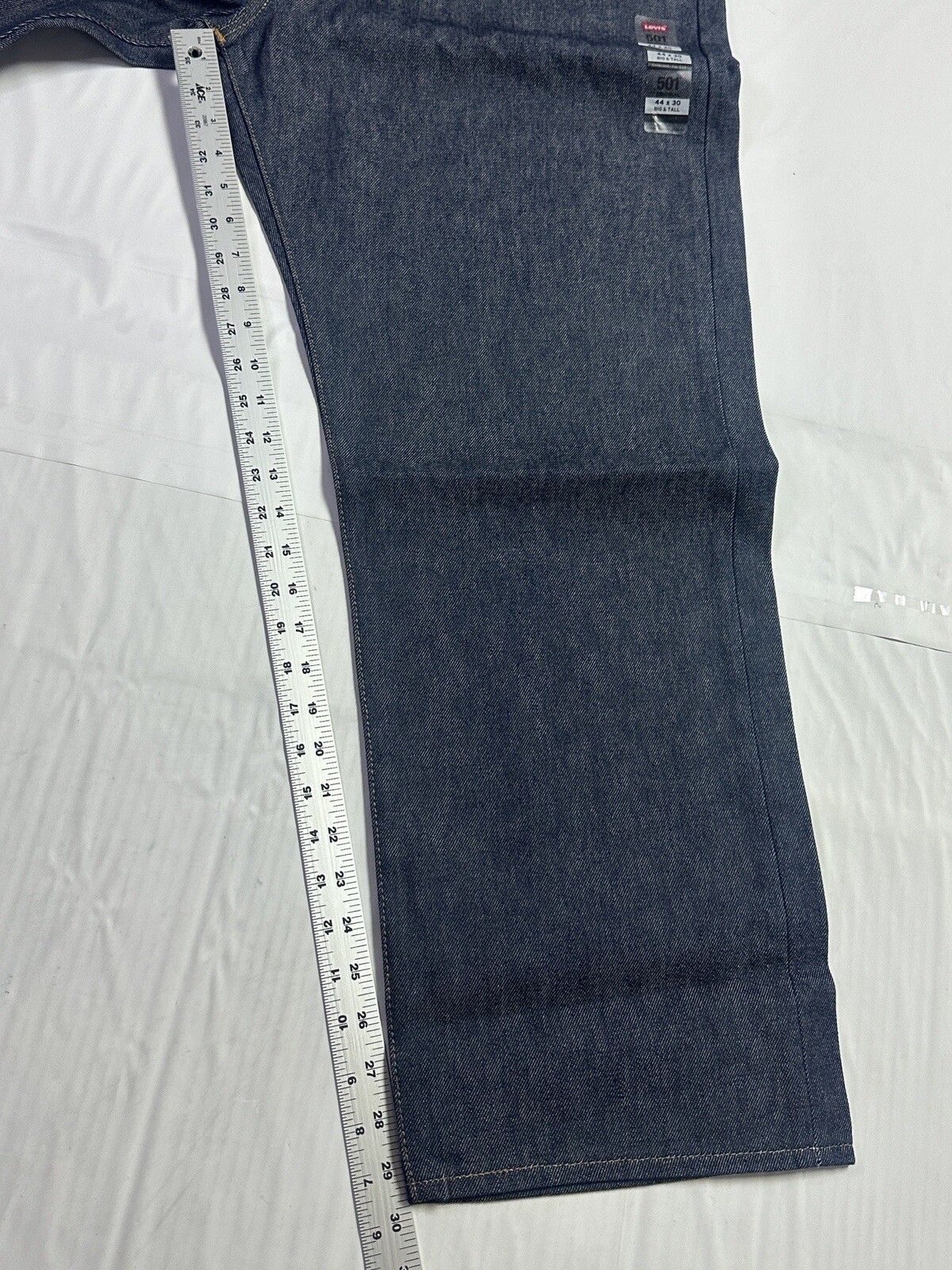 New Levi’s Men’s 501 Shrink-To-Fit Straight Jeans Rigid Blue Big & Tall 44 x 30