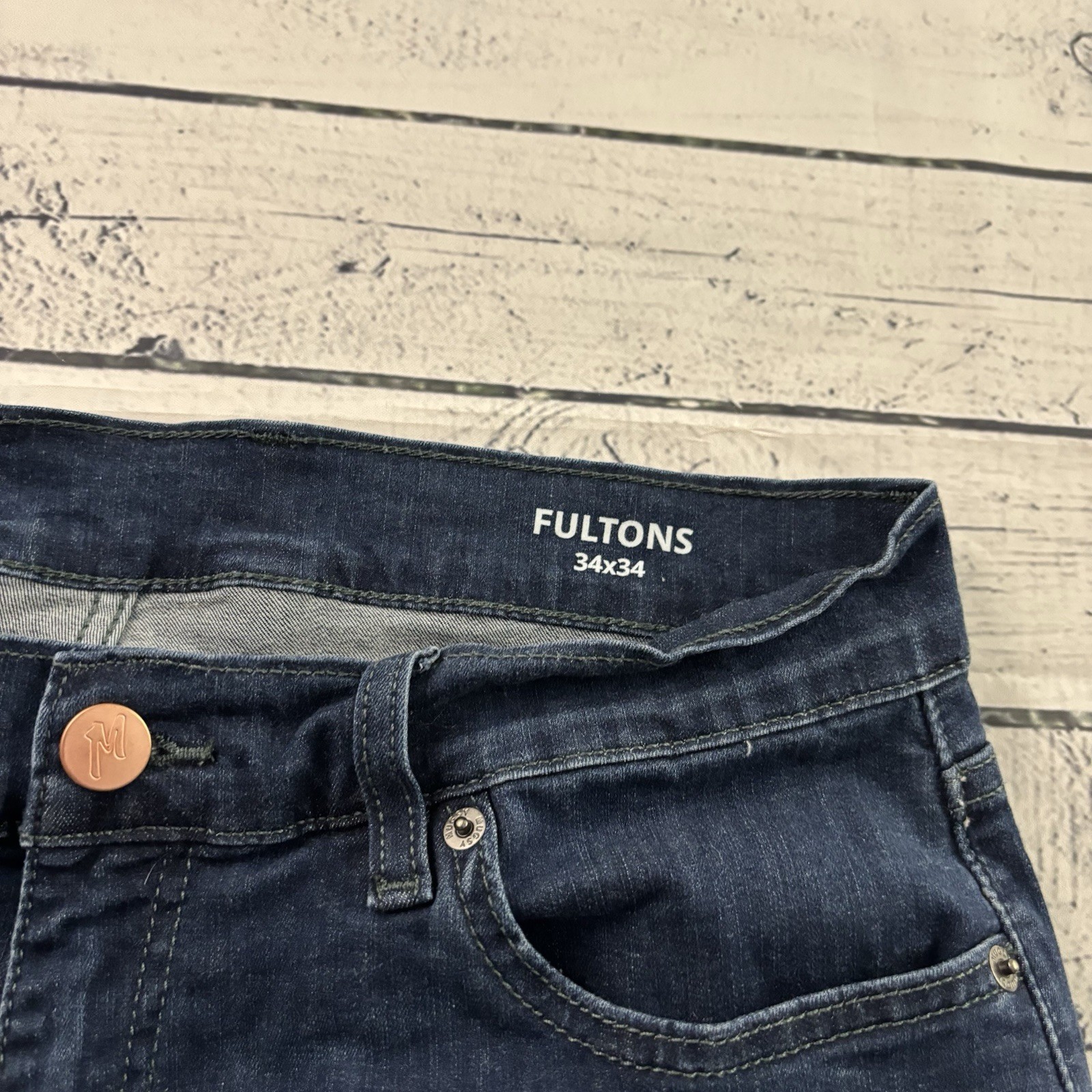 Mugsy Fultons Dark Denim Blue Jeans Men’s 34×34