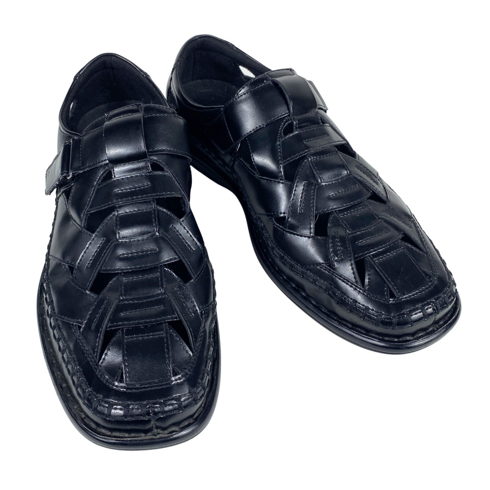 Stacy Adams Biscayne Fisherman Sandals Black Hook & Loop Comfort Men’s 10.5M