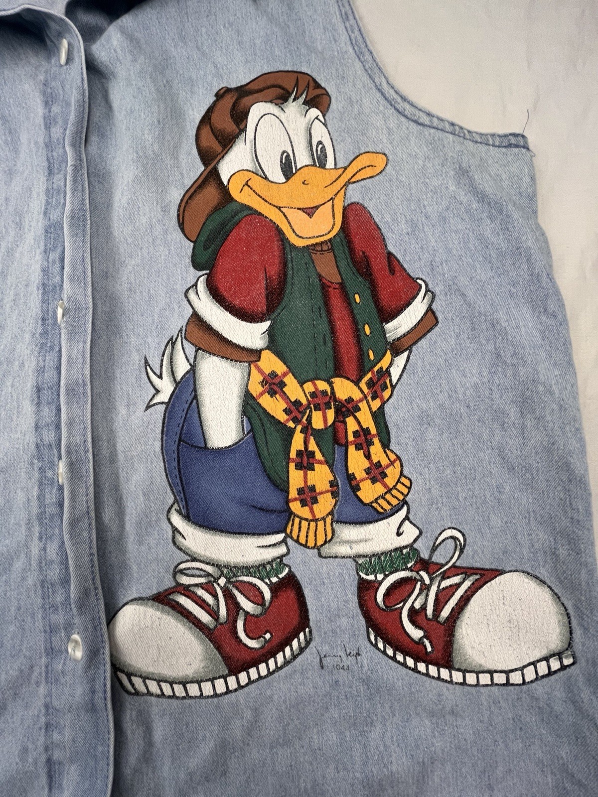 Vintage 90s Disney Jerry Leigh Mickey Donald Sleeveless Blouse Women’s Med
