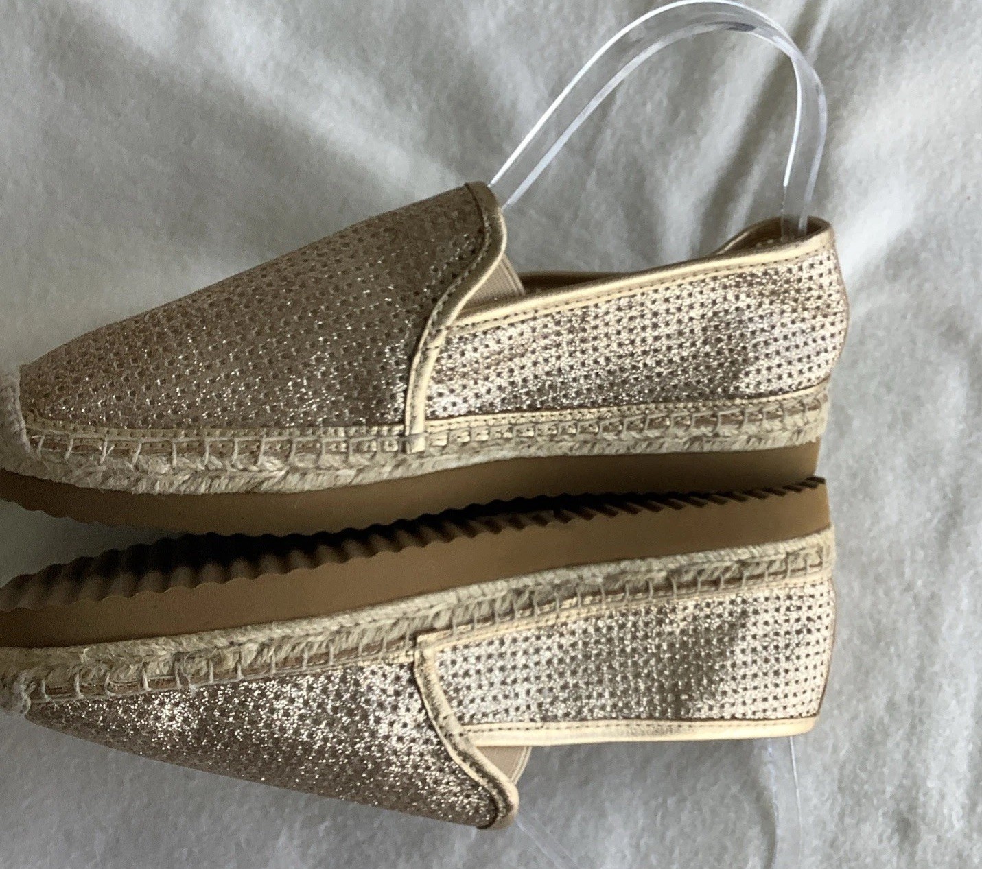 Michael Michael Kors Women Kendric Glitter Espadrille Platform Loafer Shoes 7.5M