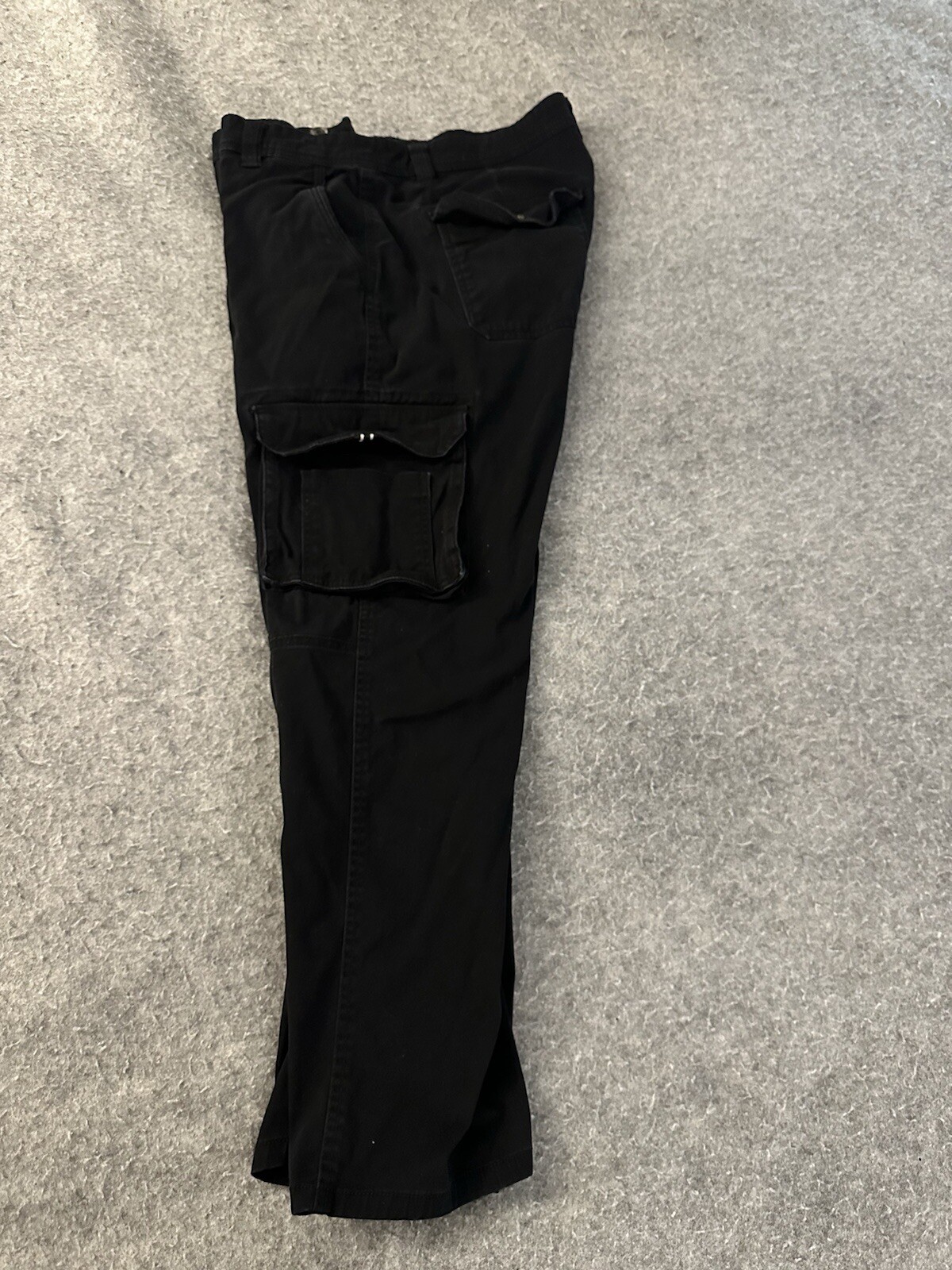 Cargo Pants Men 40×32 Black Straight Leg Outdoors Workwear Pockets Flat Front