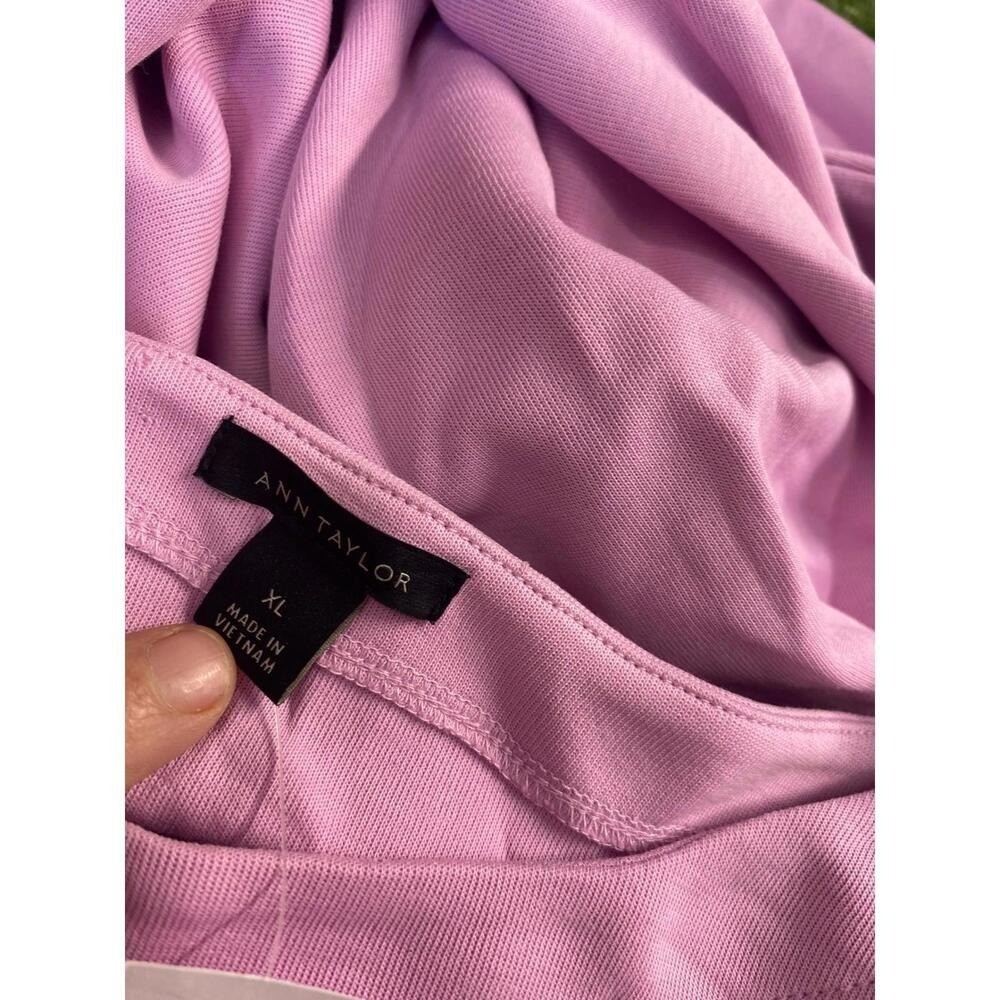 Ann Taylor Pink Embroidered Long Sleeve Top Women XL Cotton Blend New With Tags