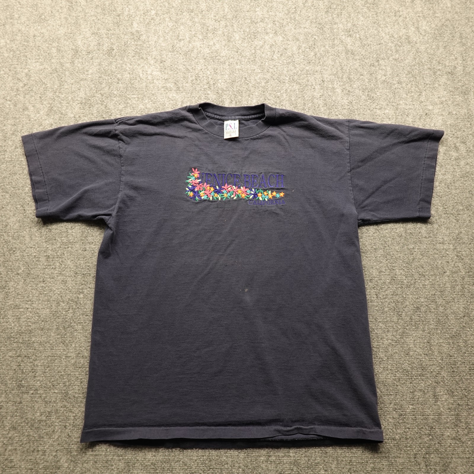 Vintage 90s P.S.I. Venice Beach California Embroidered T-Shirt Men’s XL USA Made
