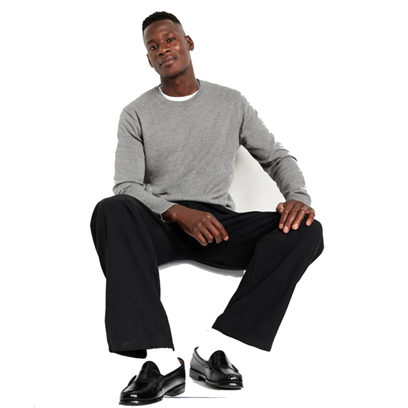 Men’s-Crew Neck Sweaters-Light Weight-Lt Gray-or Tan-60% Cotton-Preowned-Sz XLT