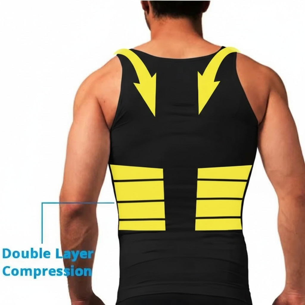 Men Body Shaper Slimming Vest Compression Undershirt Waist Trainer Belly Control