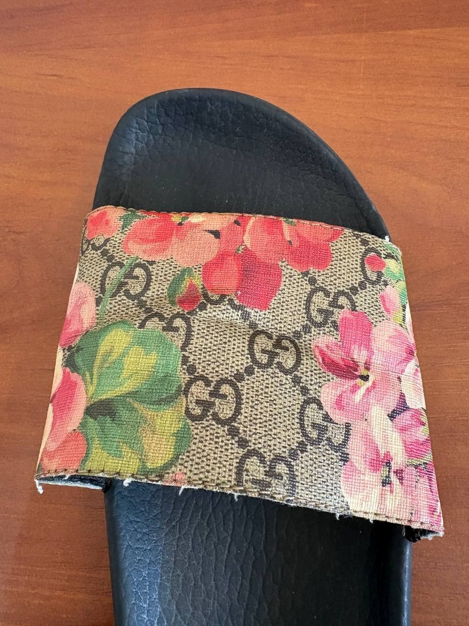 GUCCI GG SUPREME MONOGRAM FLORAL BLOOMS SLIDES LOGO WOMEN’S SIZE EU 40/US 10
