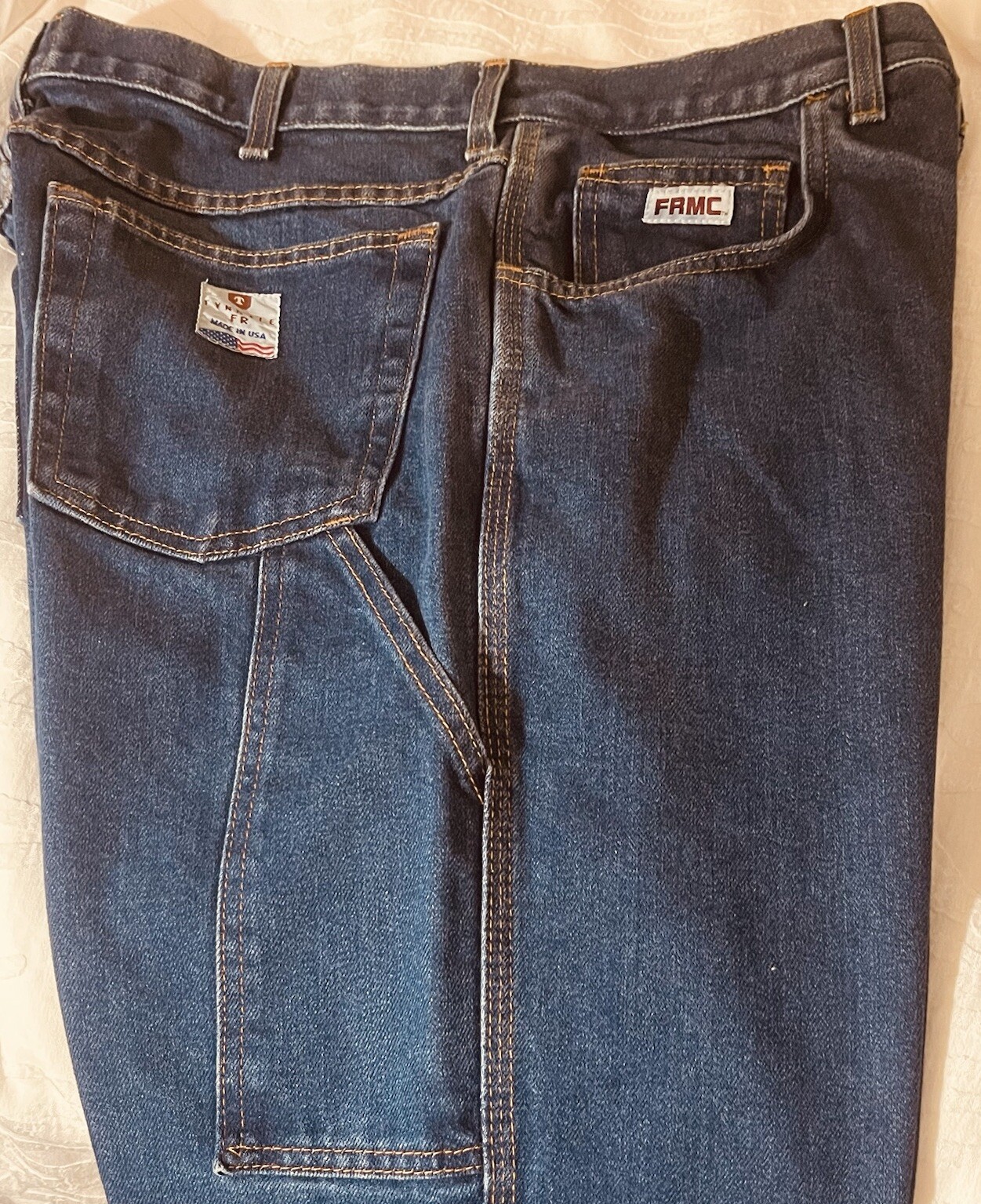 Mens Flame Resistant Jeans Dark Wash Denim Tyndale F290T 35×30 Rare Size NWT