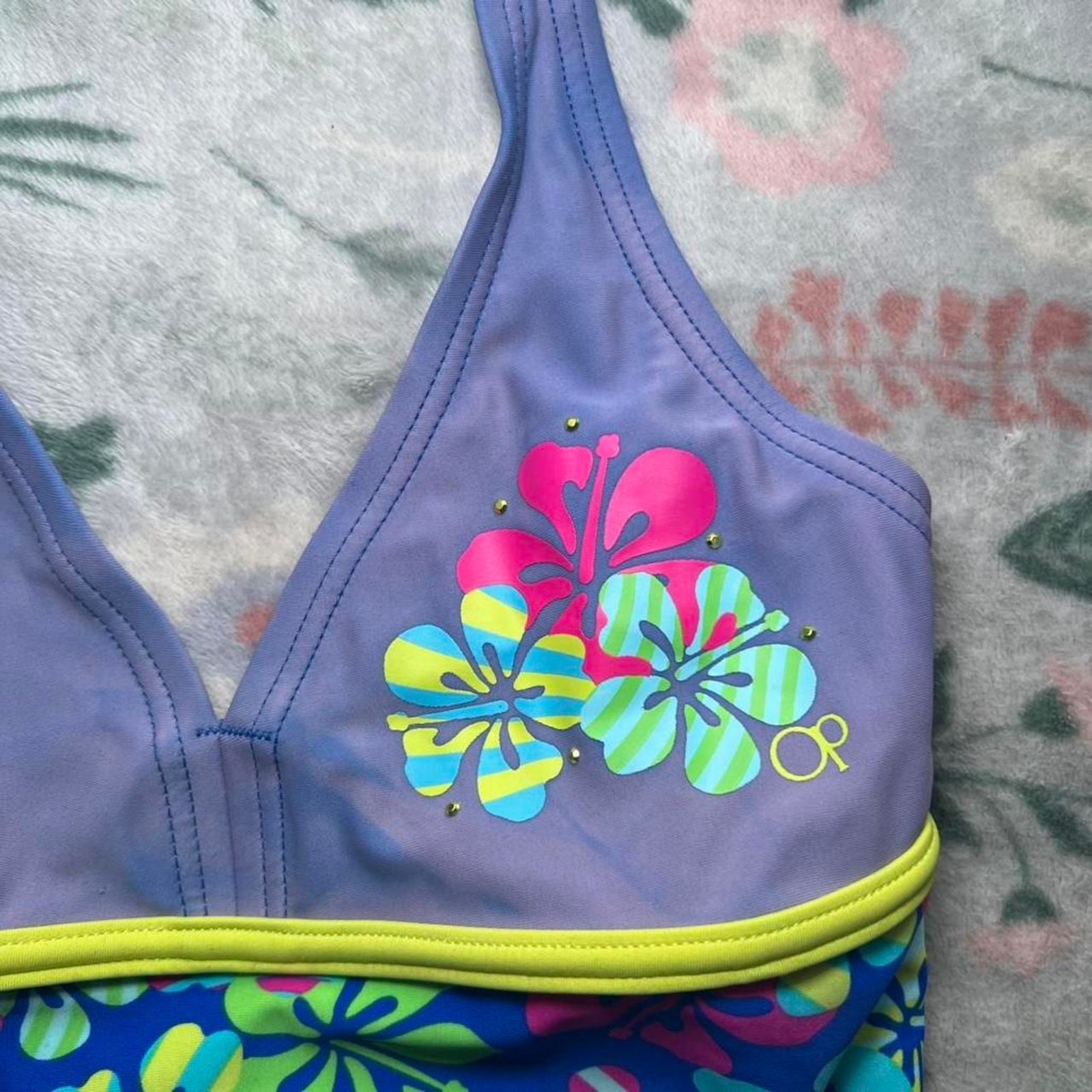 Vintage Ocean Pacific Halter Neck One Piece Swimsuit 8 Coconut Girl Tropical Y2K