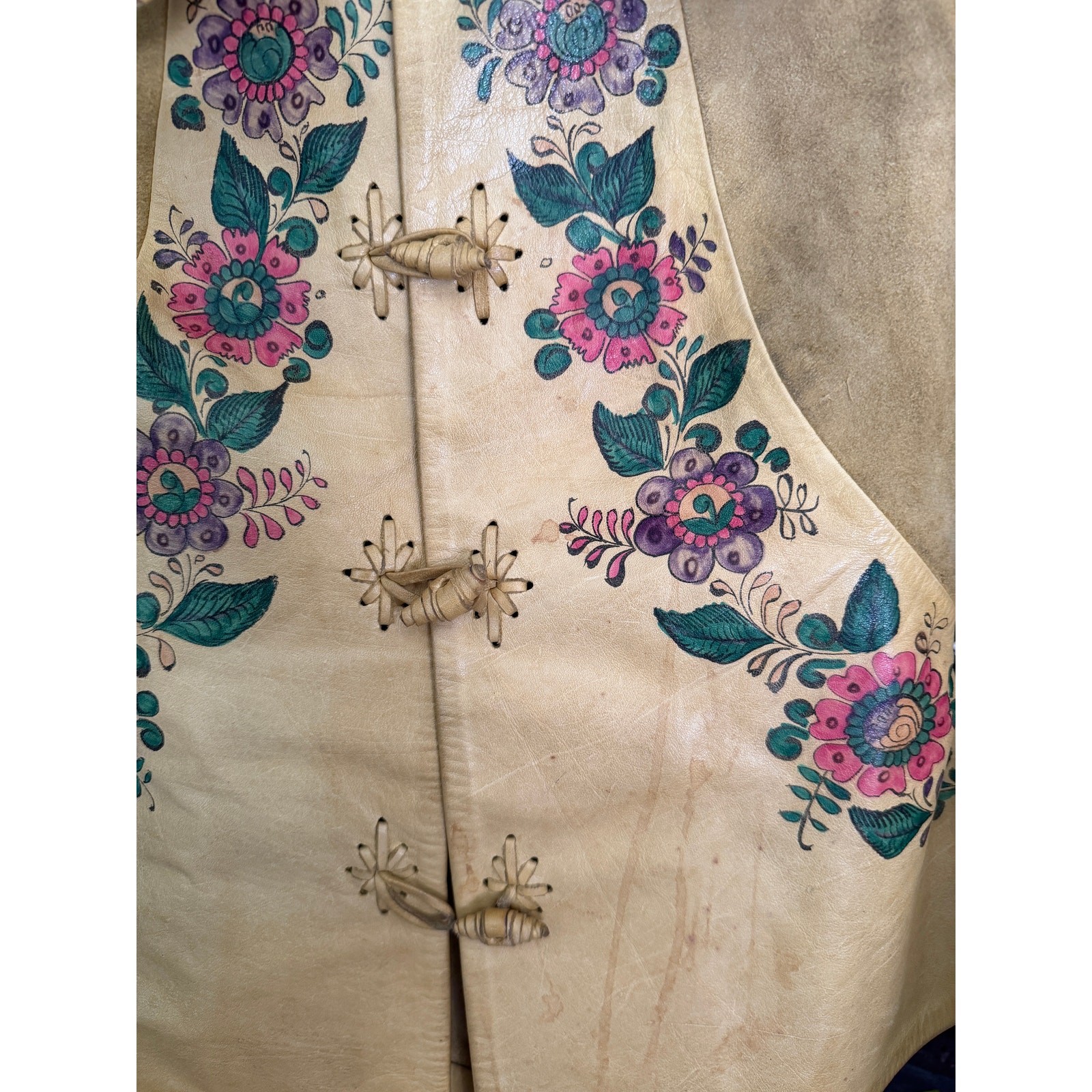 Vintage 60s 70s Char hand painted whipstitch jacket