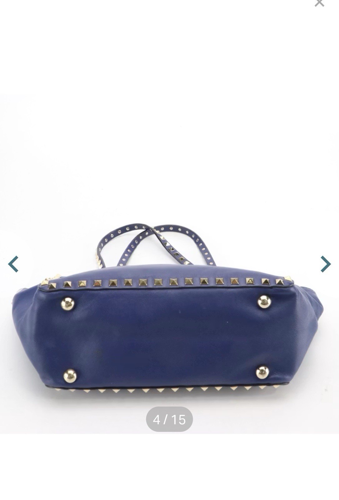 Valentino Garavani Rockstud Small Tote Blue leather spike, stud