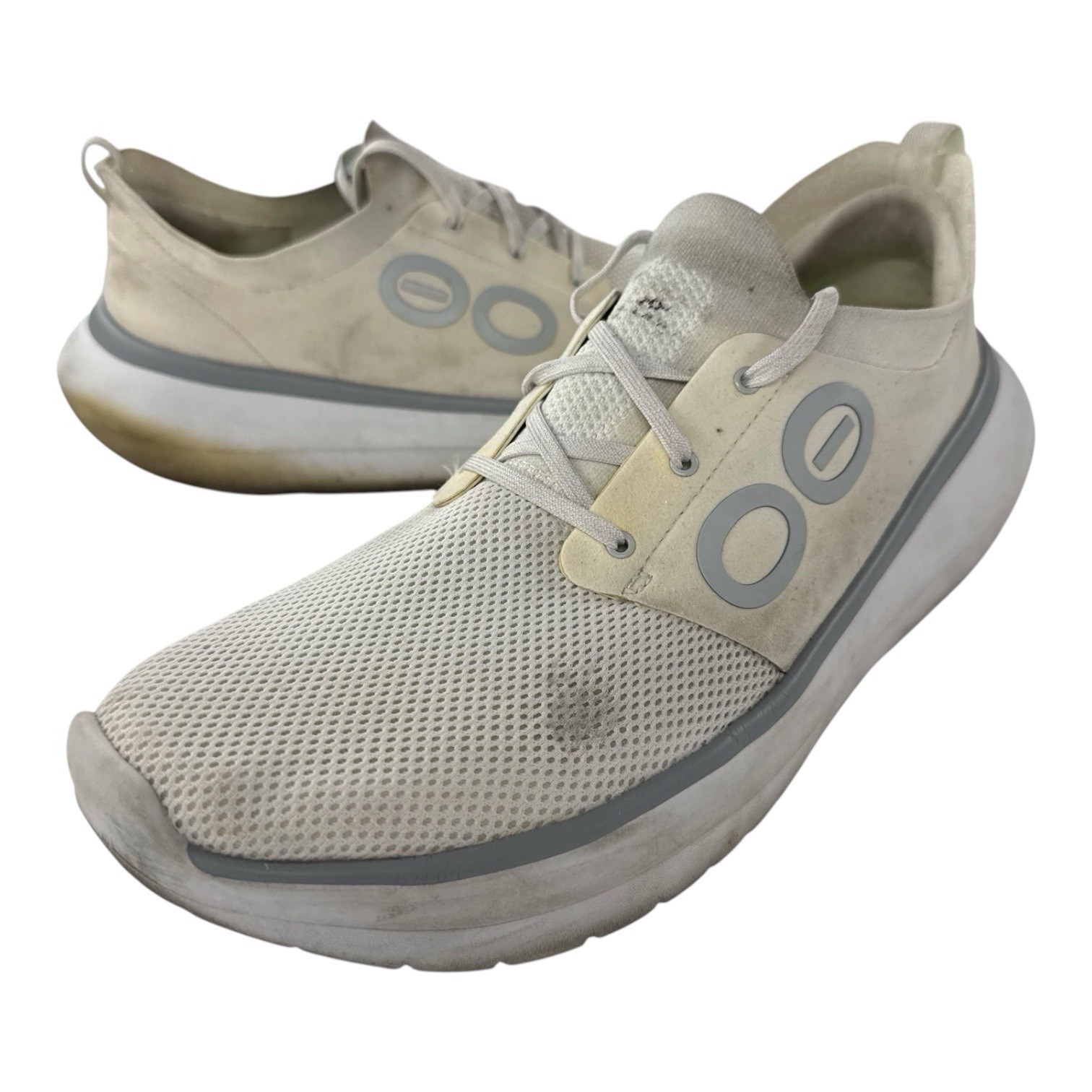 Oofos Oomy Stride Recovery Sneakers Lace Up Tan Gray Mens 14