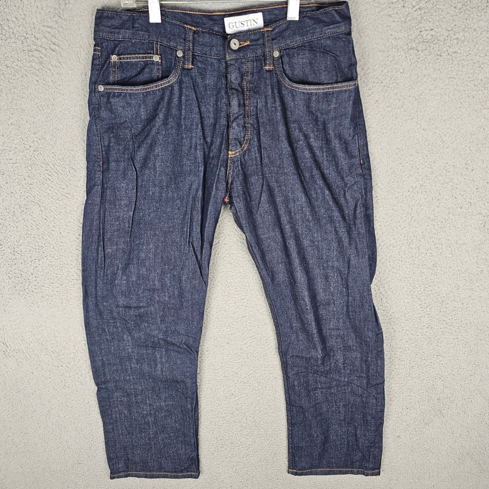 Gustin Jeans Mens 34 Blue Straight Raw Selvedge Denim Made in USA California