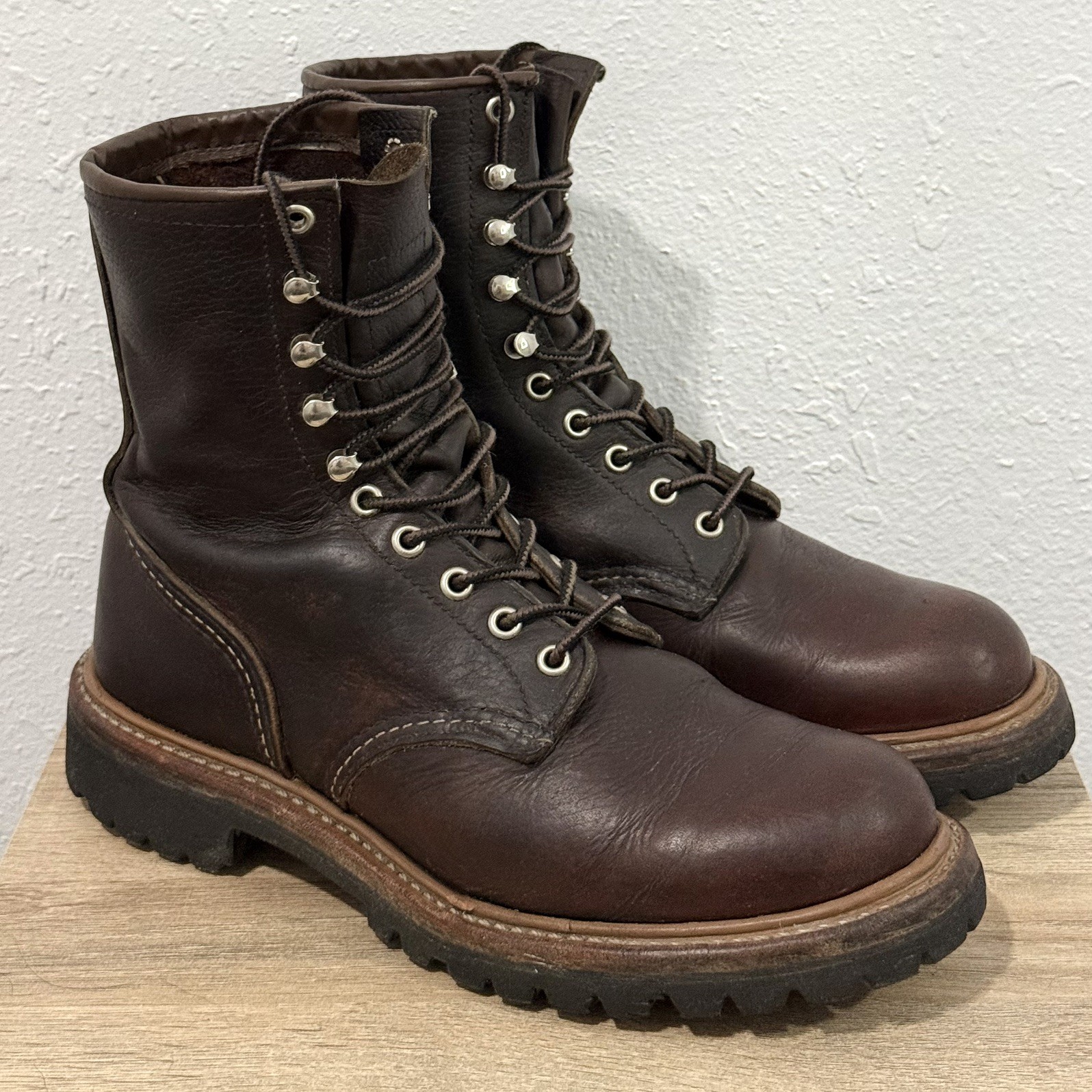 Red Wing Heritage 4585 Logger Boots 7 D Briar Oil Slick Leather 8” USA