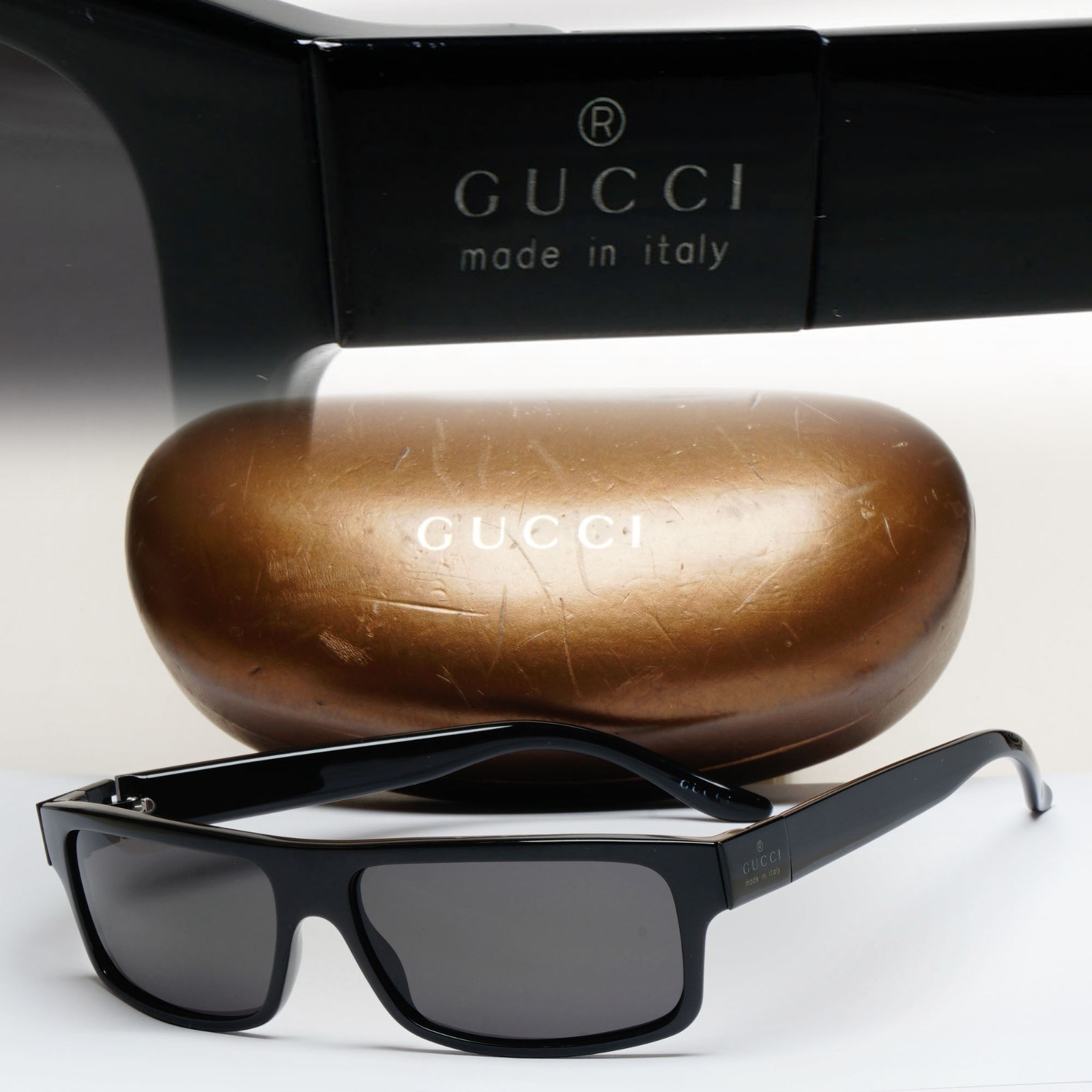 Gucci Sunglasses 2005 Vintage Black Rectangle GG 1606/S D28BN 56mm 301225