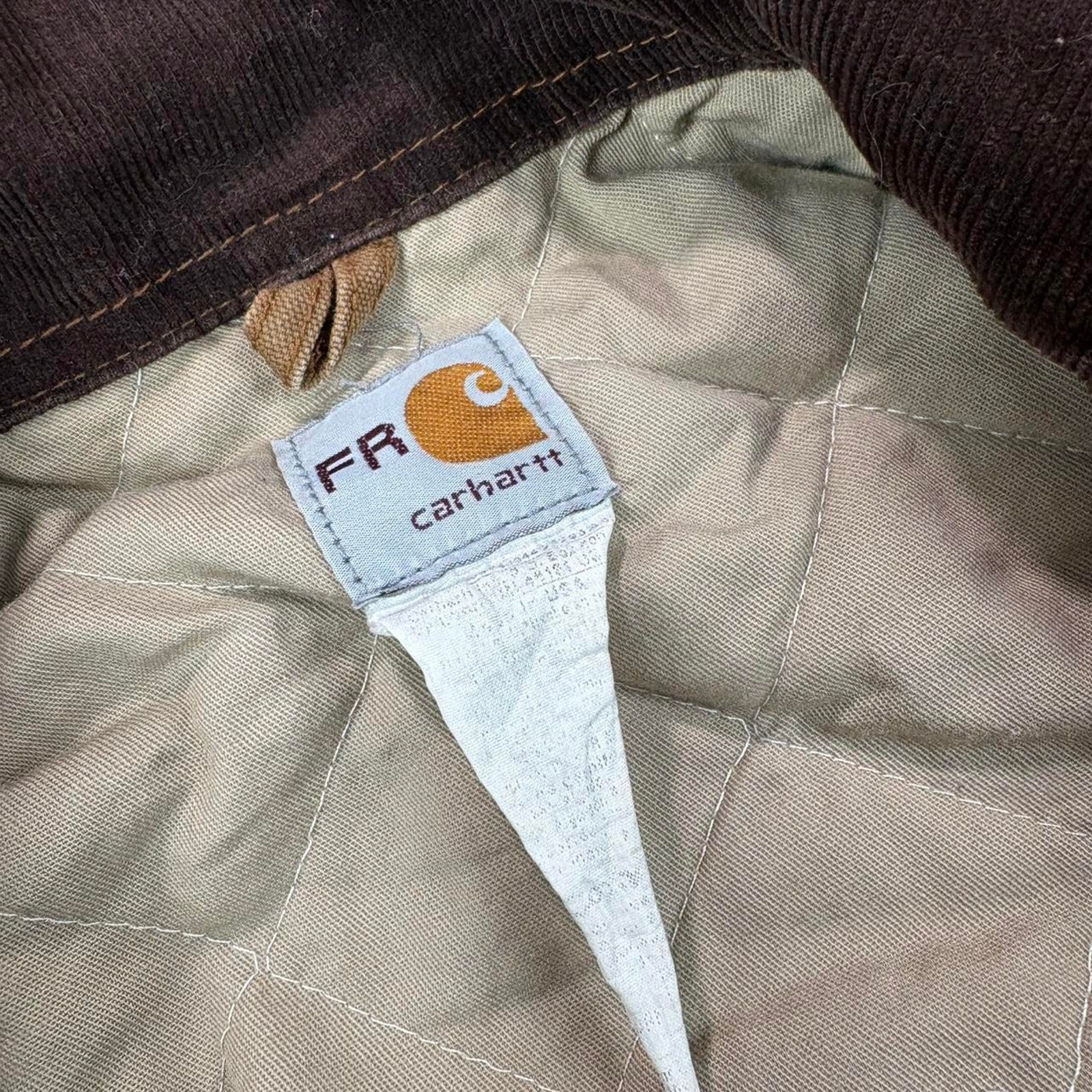 Vintage Carhartt FR Flame Resistant Zip Up Work Jacket Faded Brown Duck Canvas